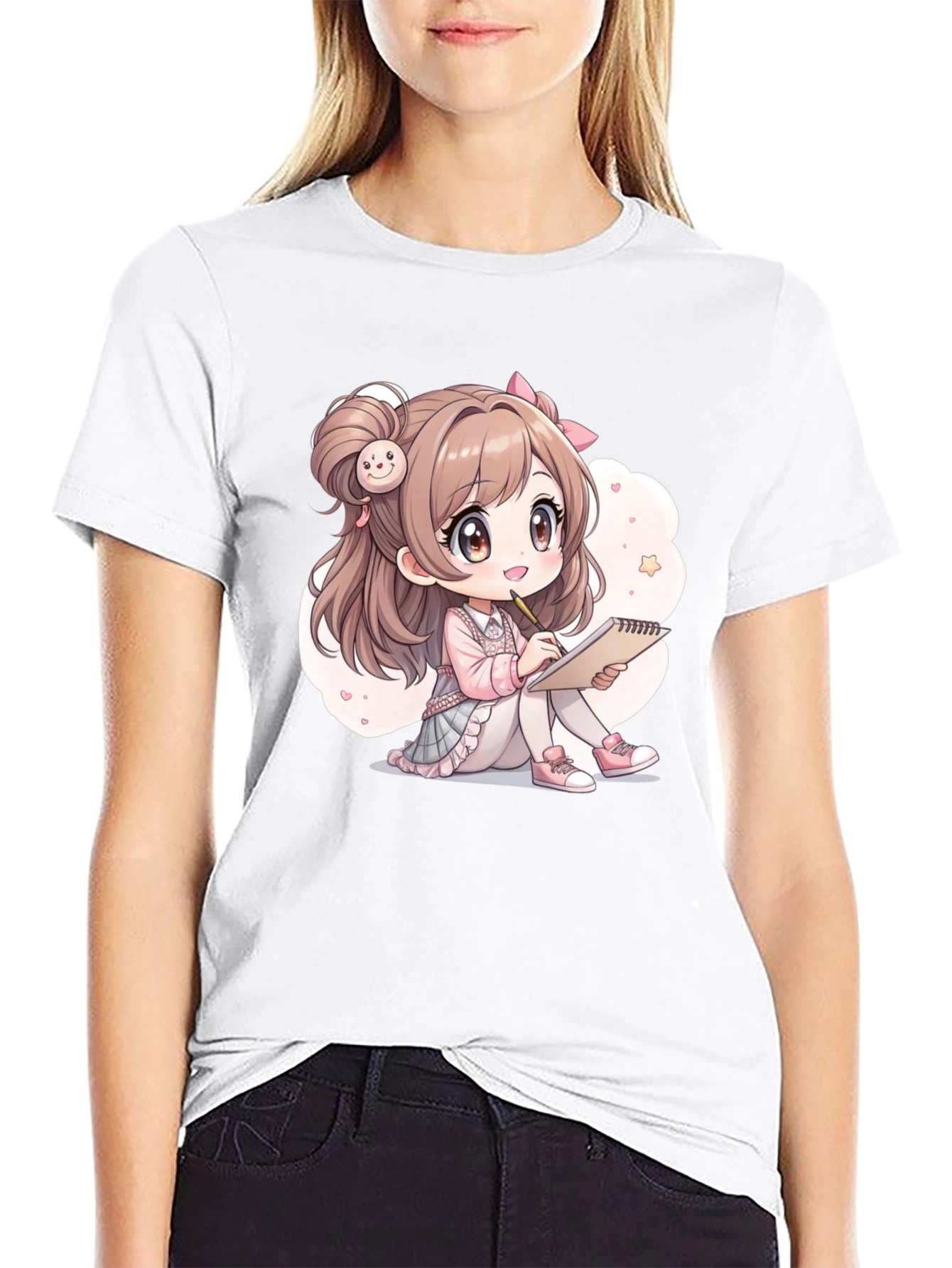 Kawaii Anime Girl Graphic Tee - Cute & Stylish!