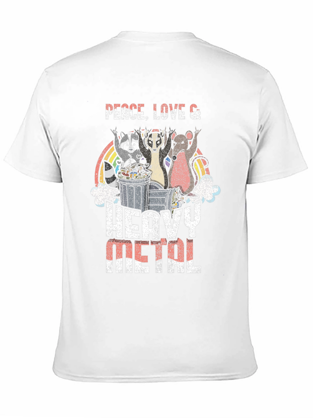 Peace Love Heavy Metal Graphic T-Shirt