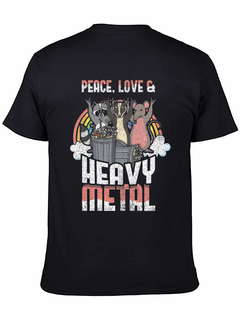 Peace Love Heavy Metal Graphic T-Shirt