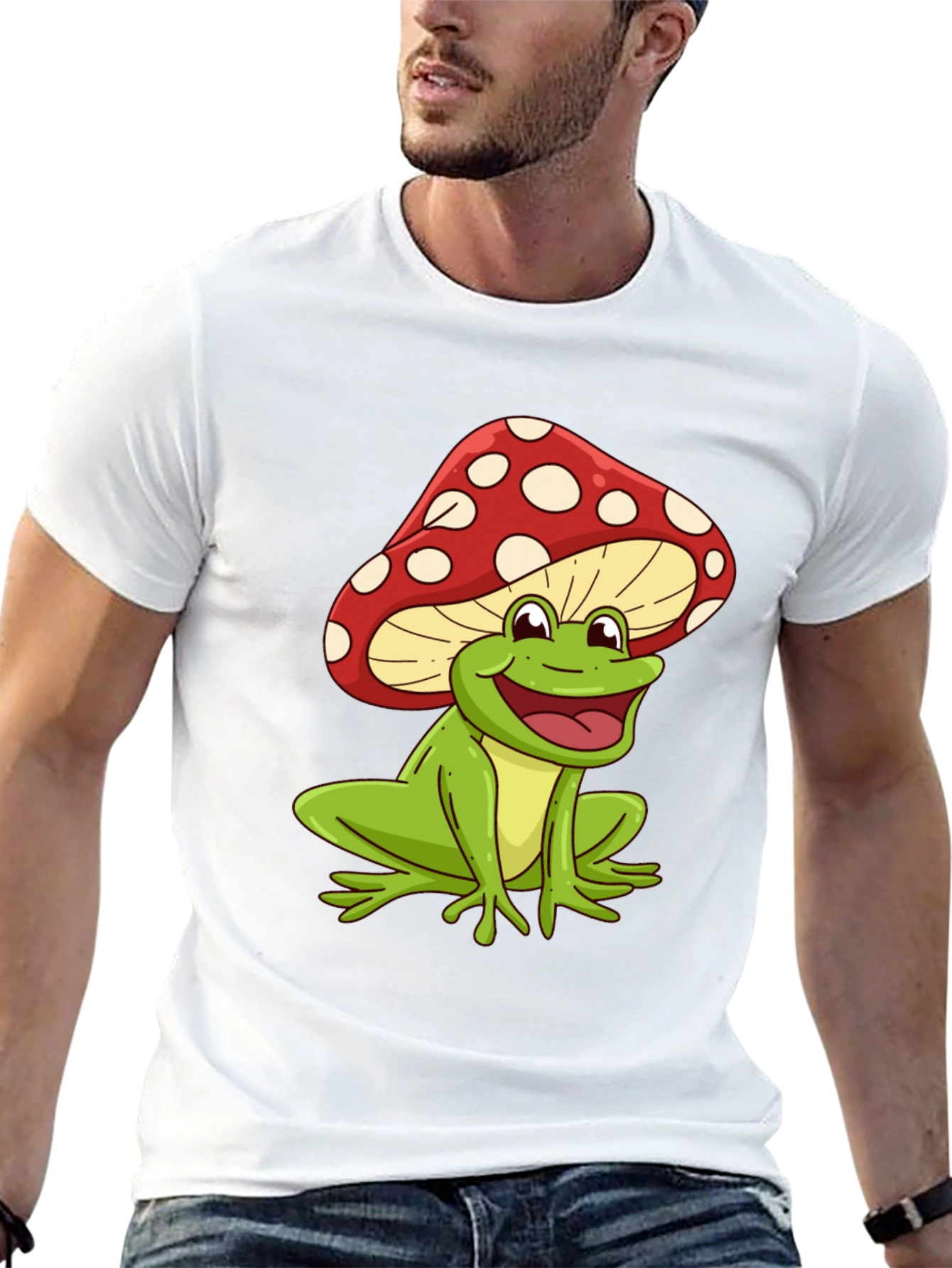 Mushroom Frog Graphic Tee - Funky Casual Style