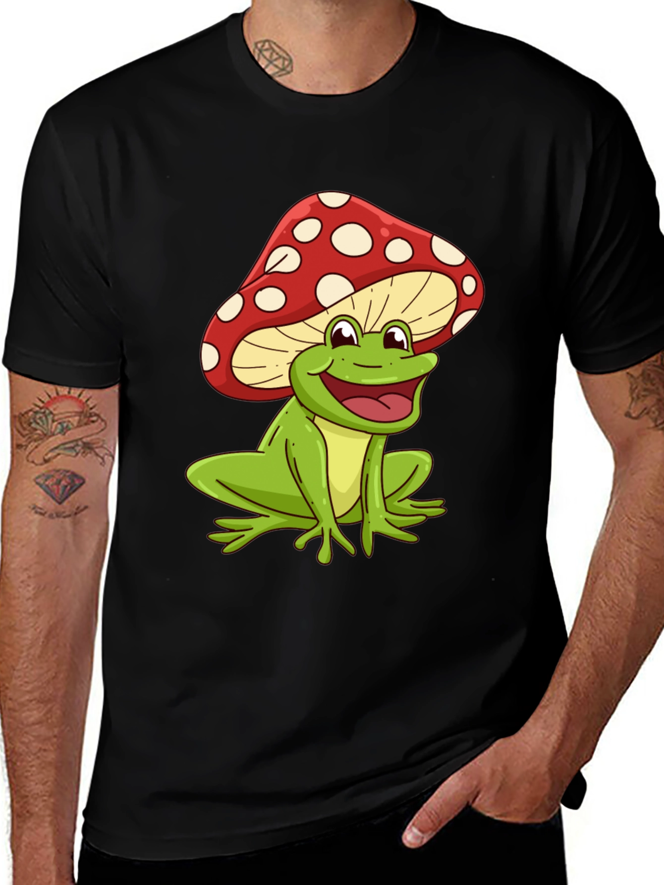 Mushroom Frog Graphic Tee - Funky Casual Style