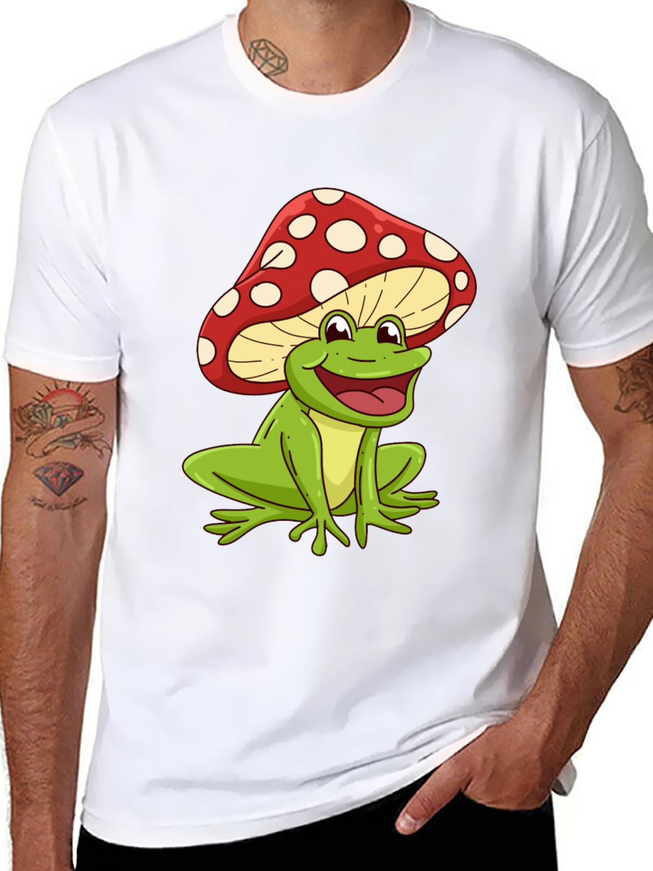 Mushroom Frog Graphic Tee - Funky Casual Style