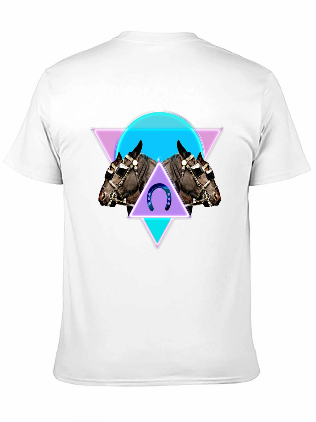 Geometric Horse Graphic Tee - Black