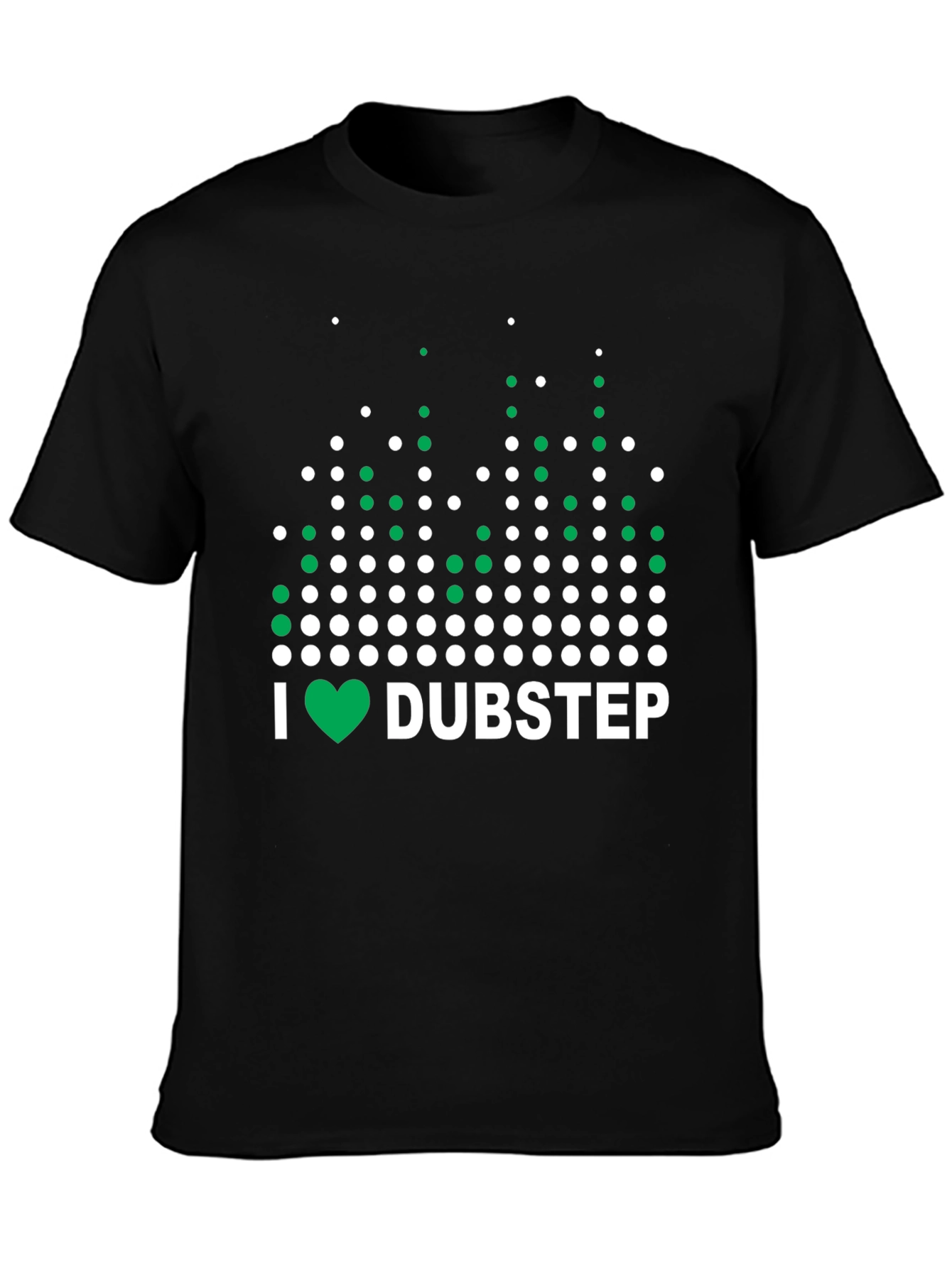 I Heart Dubstep Graphic Tee - Black Cotton T-Shirt