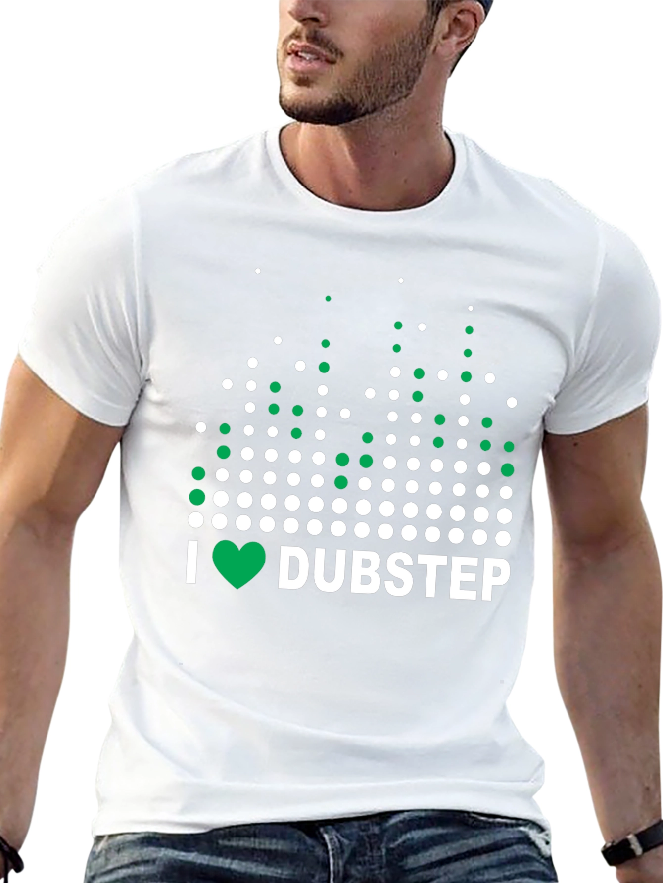 I Heart Dubstep Graphic Tee - Black Cotton T-Shirt