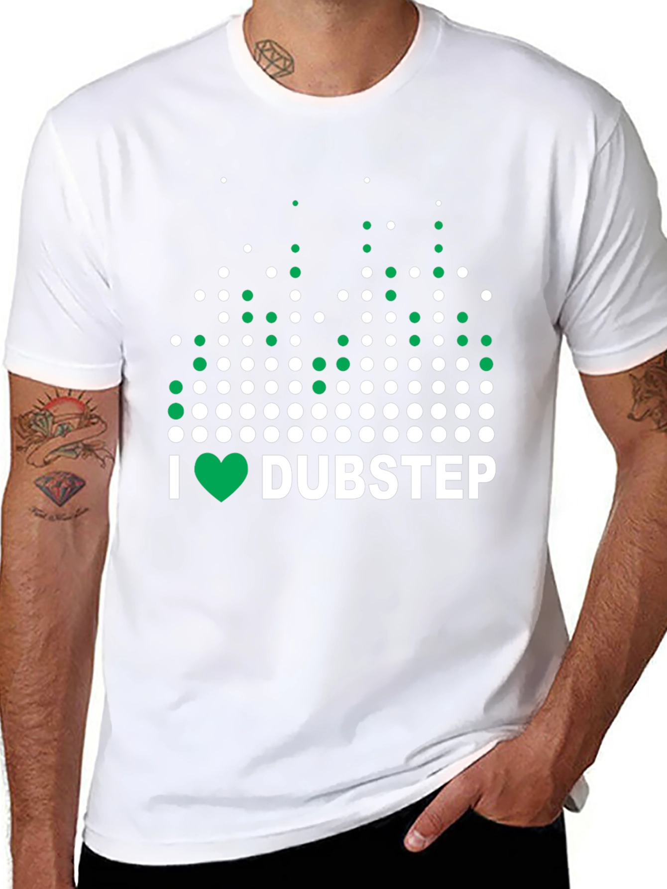 I Heart Dubstep Graphic Tee - Black Cotton T-Shirt