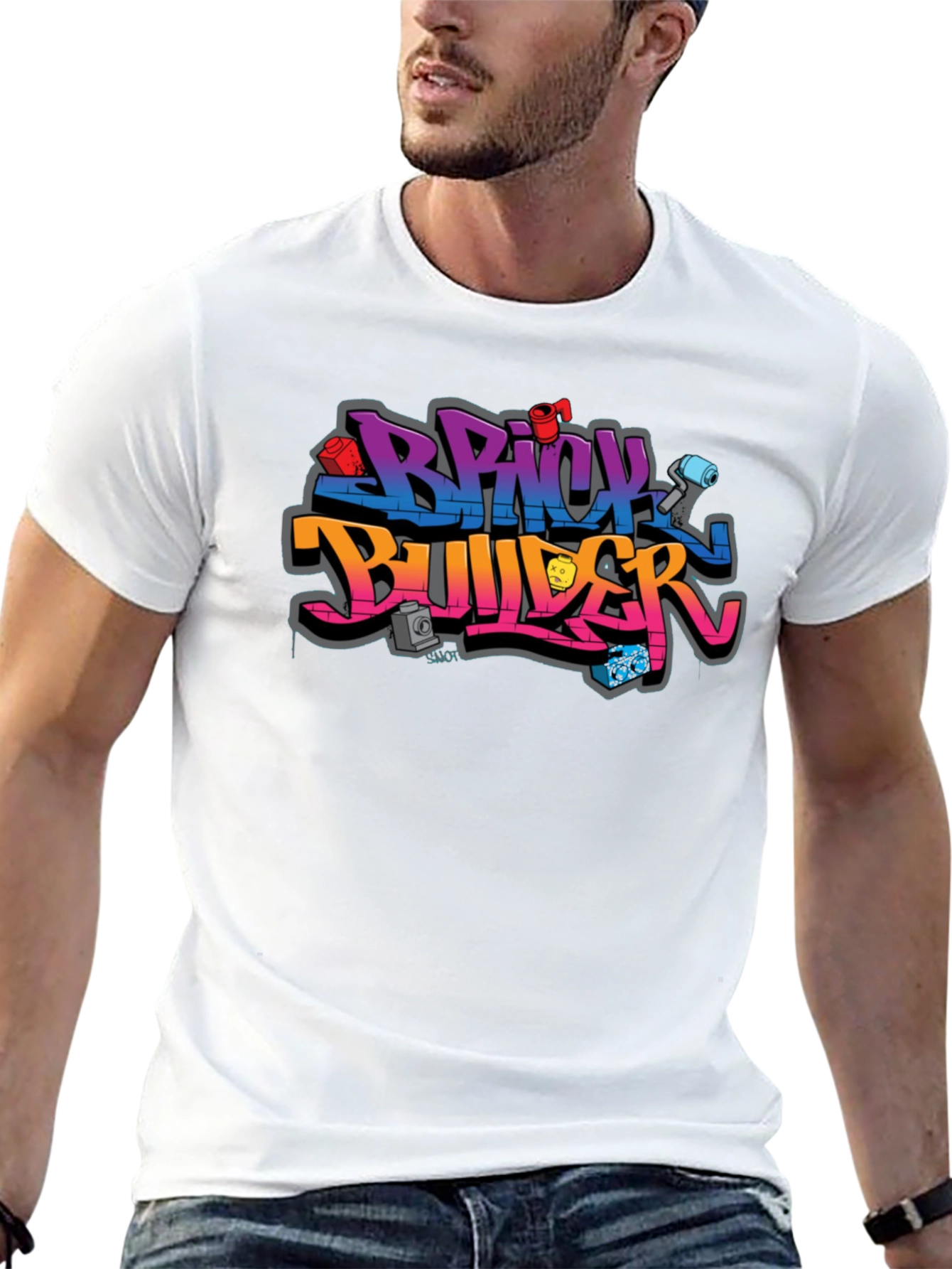 Brick Builder Graphic T-Shirt - Building Block Fan Apparel