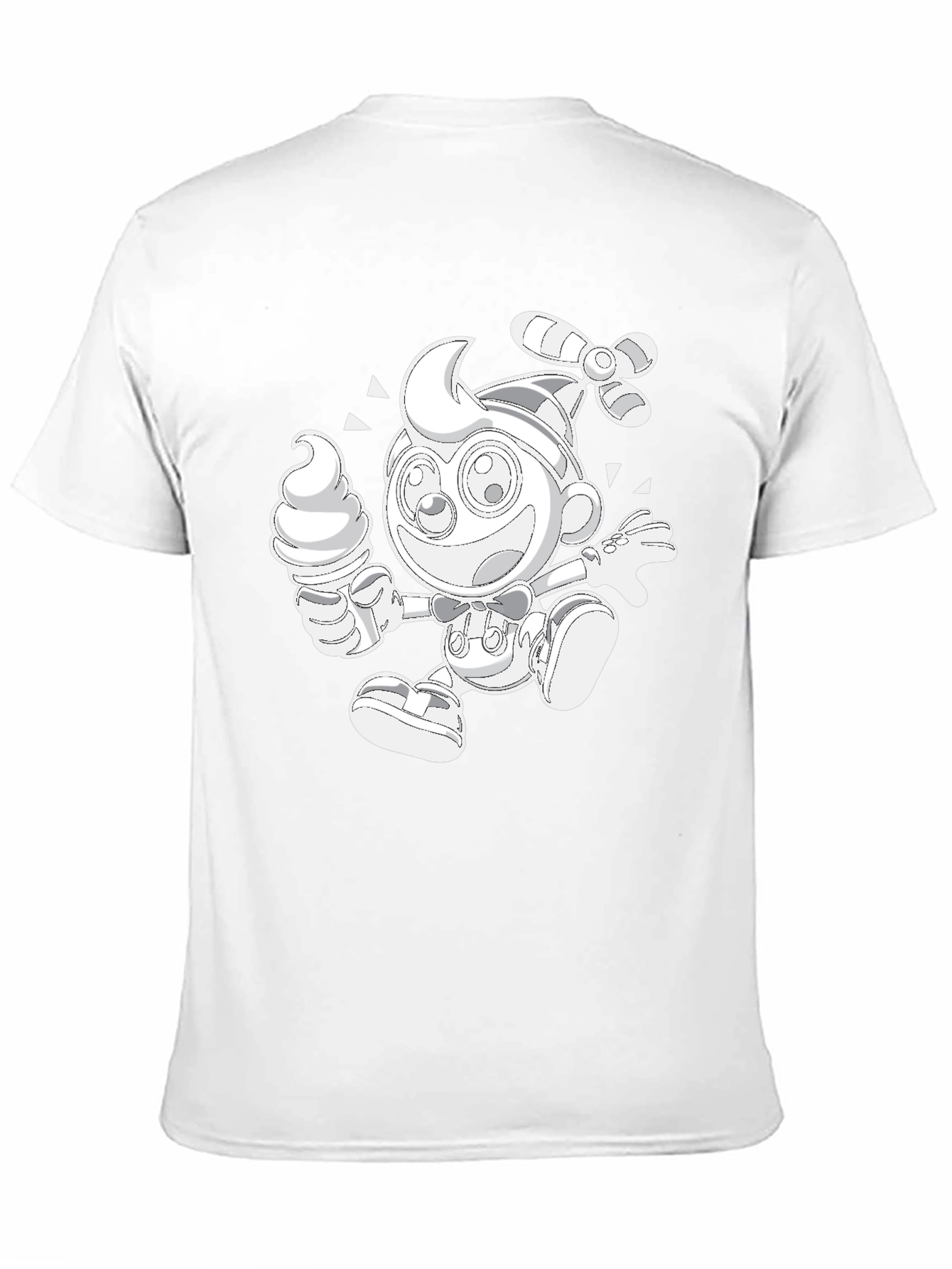 Novelty Graphic Tee - Retro Propeller Beanie Boy with Ice Cream