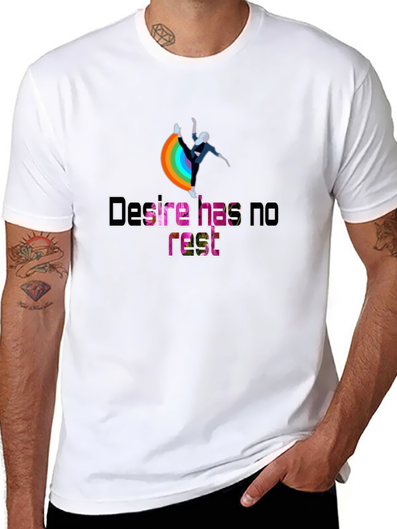 Desire Has No Rest T-Shirt - Rainbow Design