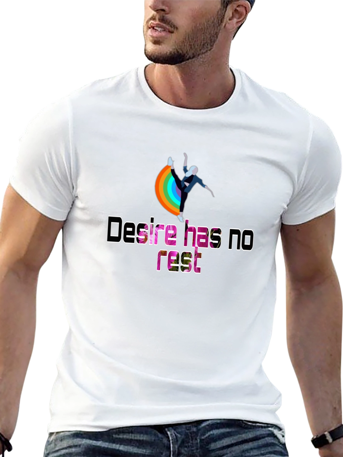 Desire Has No Rest T-Shirt - Rainbow Design