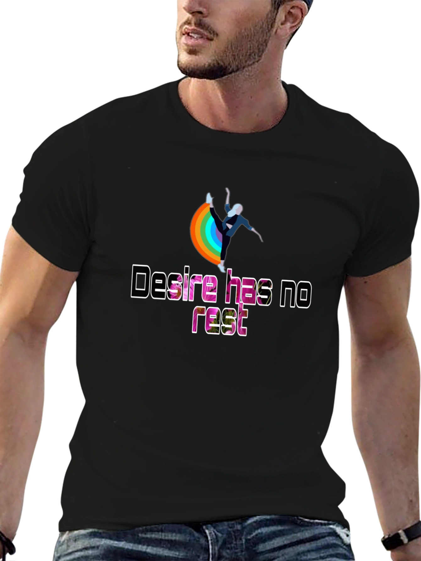 Desire Has No Rest T-Shirt - Rainbow Design