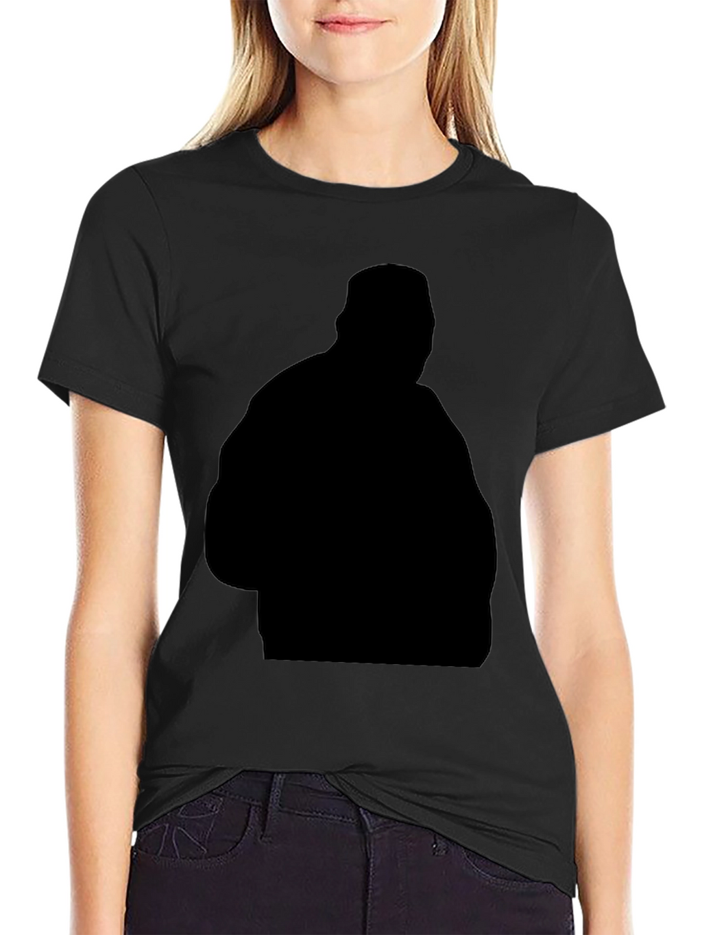 Black Silhouette Graphic Tee - Casual Style