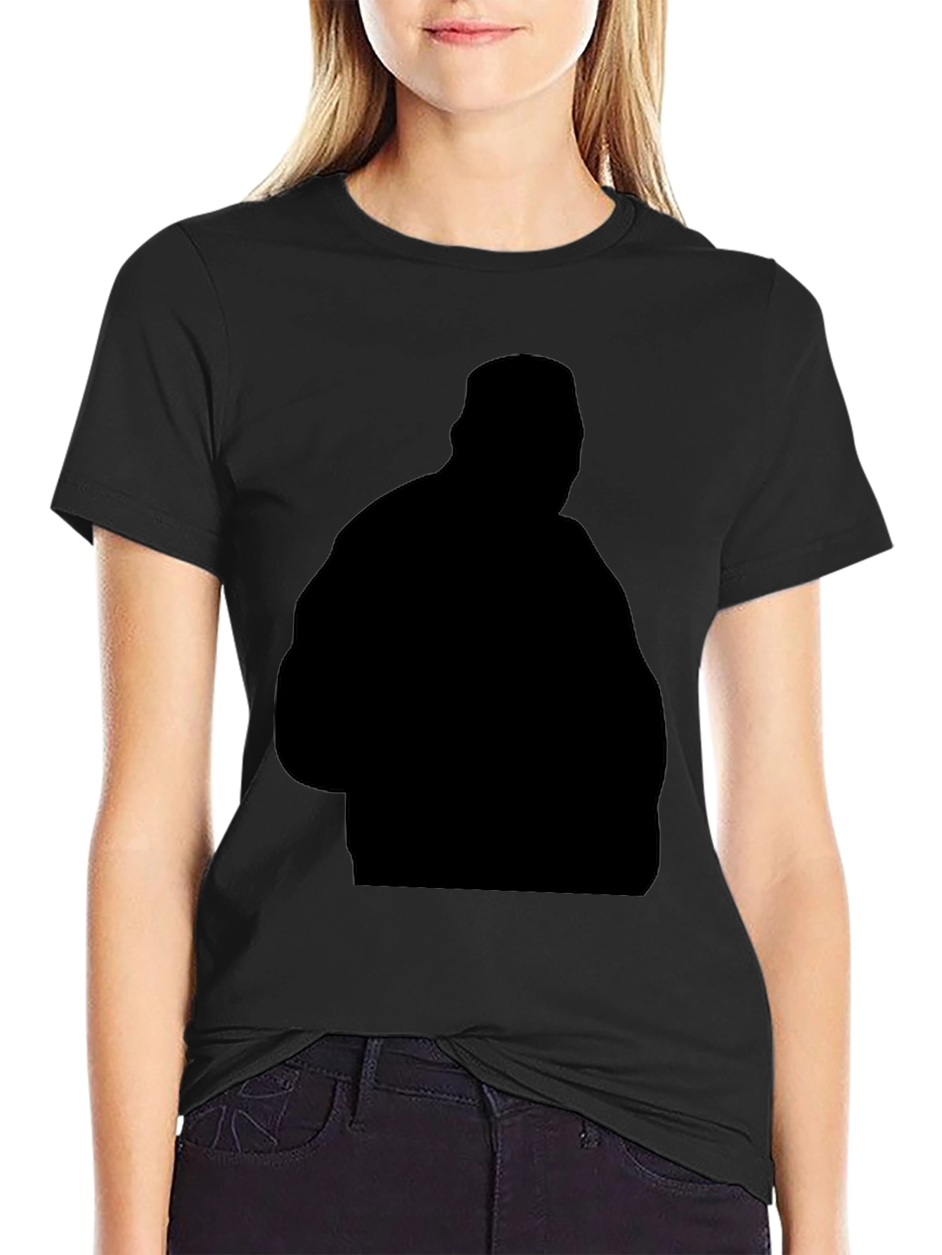 Black Silhouette Graphic Tee - Casual Style