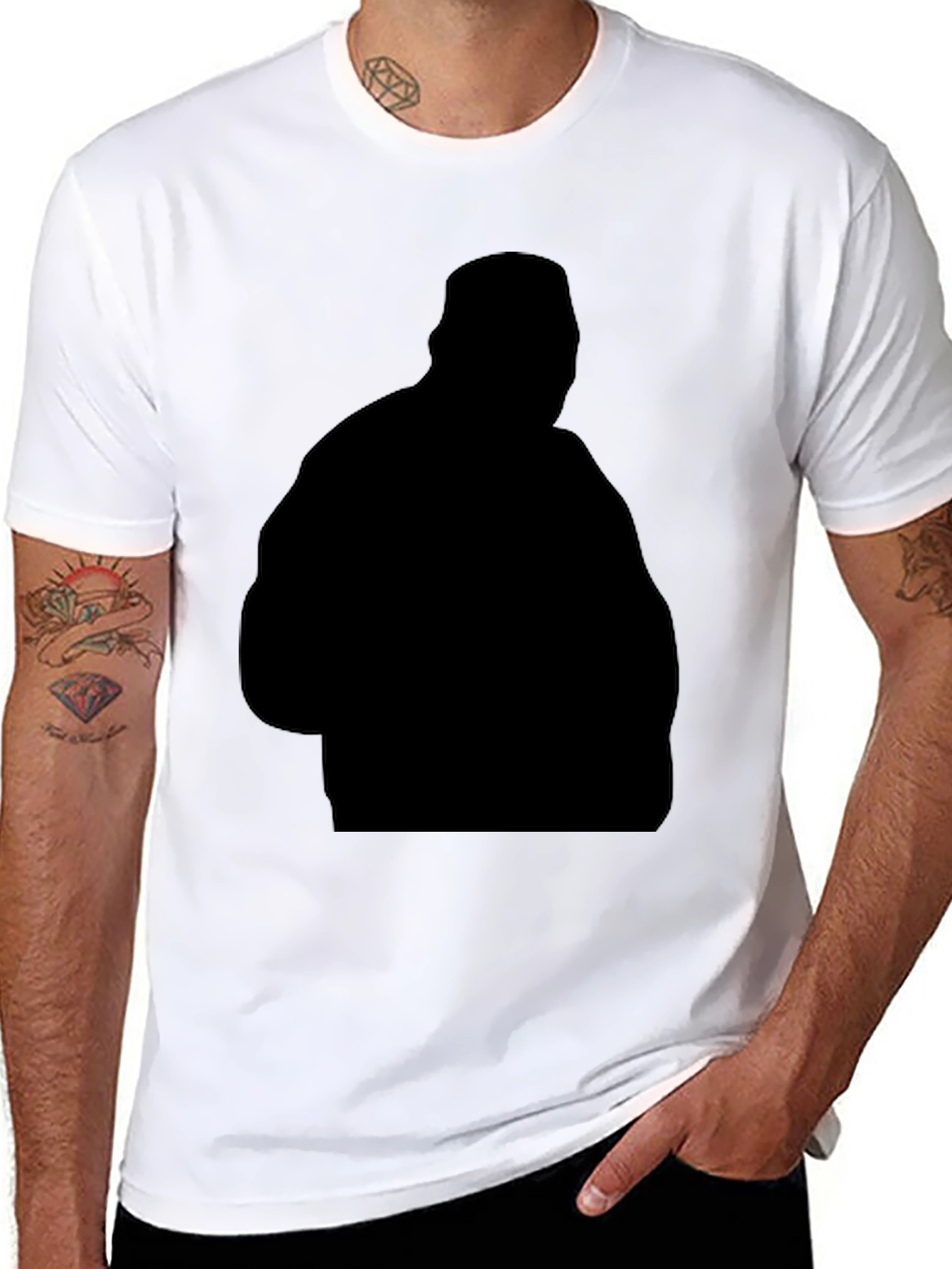 Black Silhouette Graphic Tee - Casual Style