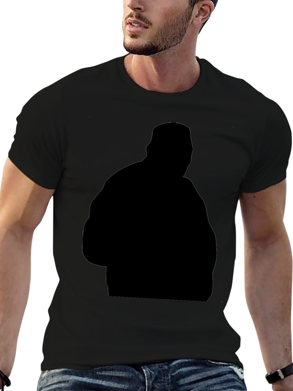 Black Silhouette Graphic Tee - Casual Style