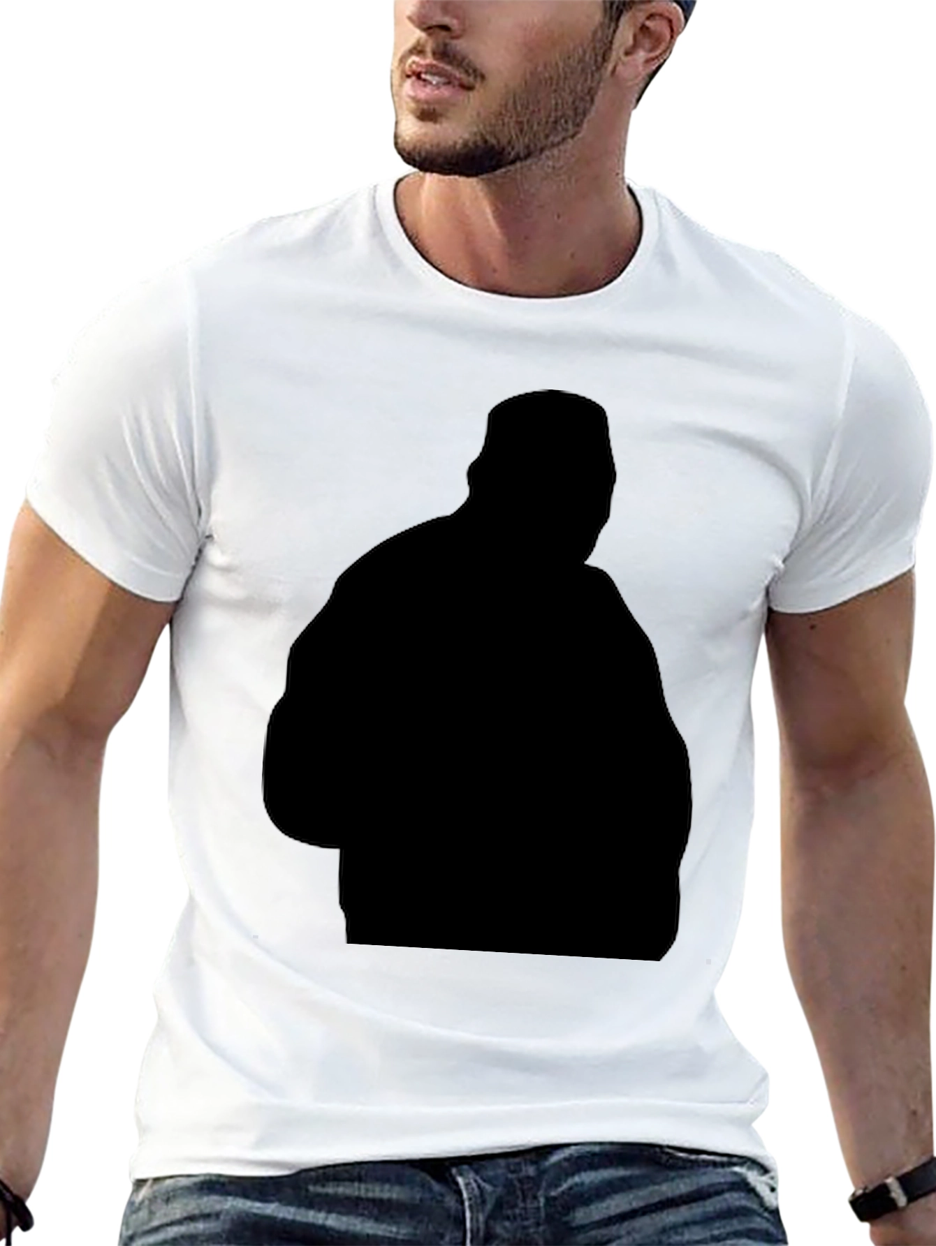 Black Silhouette Graphic Tee - Casual Style