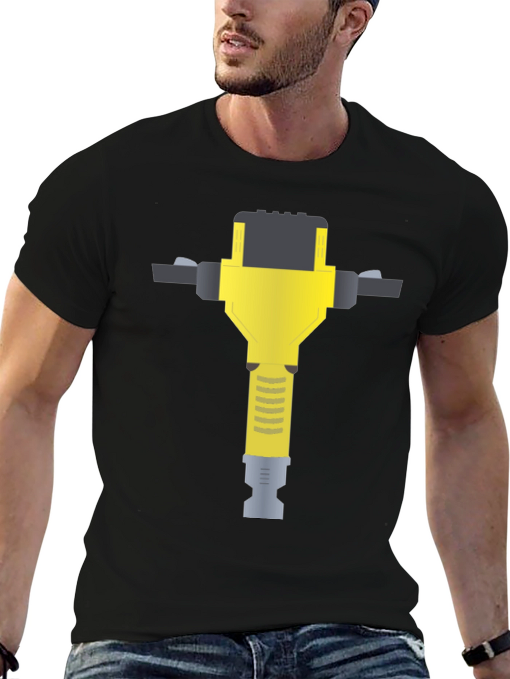 Jackhammer Graphic Tee - Bold Construction Style