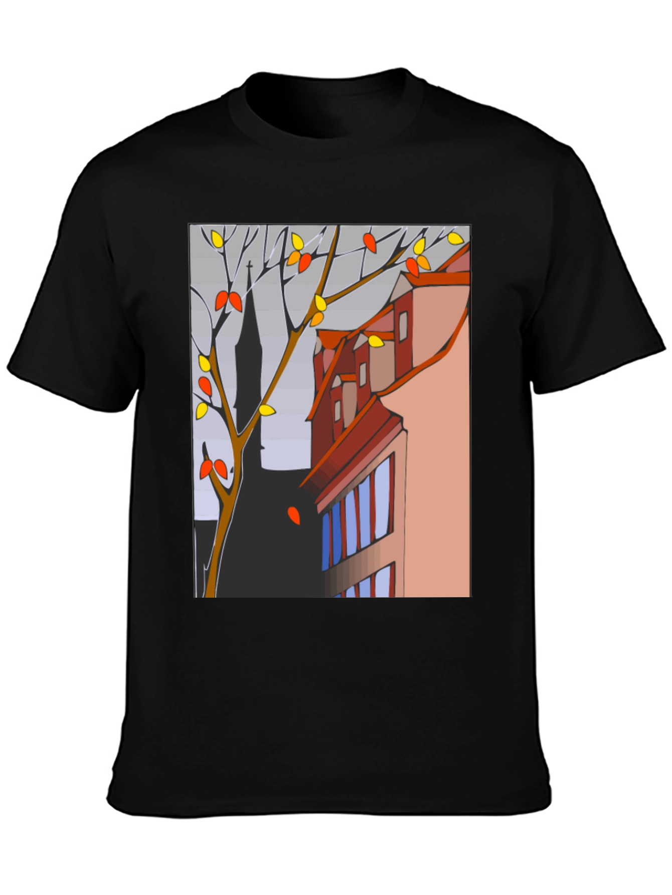 Abstract Cityscape T-Shirt - Modern Artistic Tee