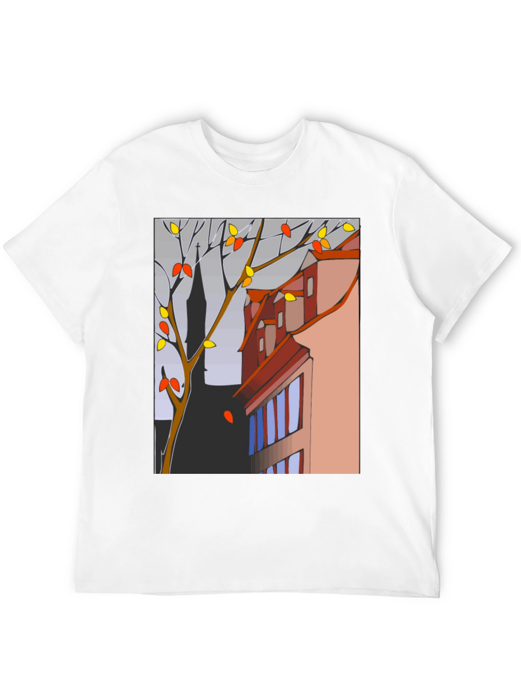 Abstract Cityscape T-Shirt - Modern Artistic Tee