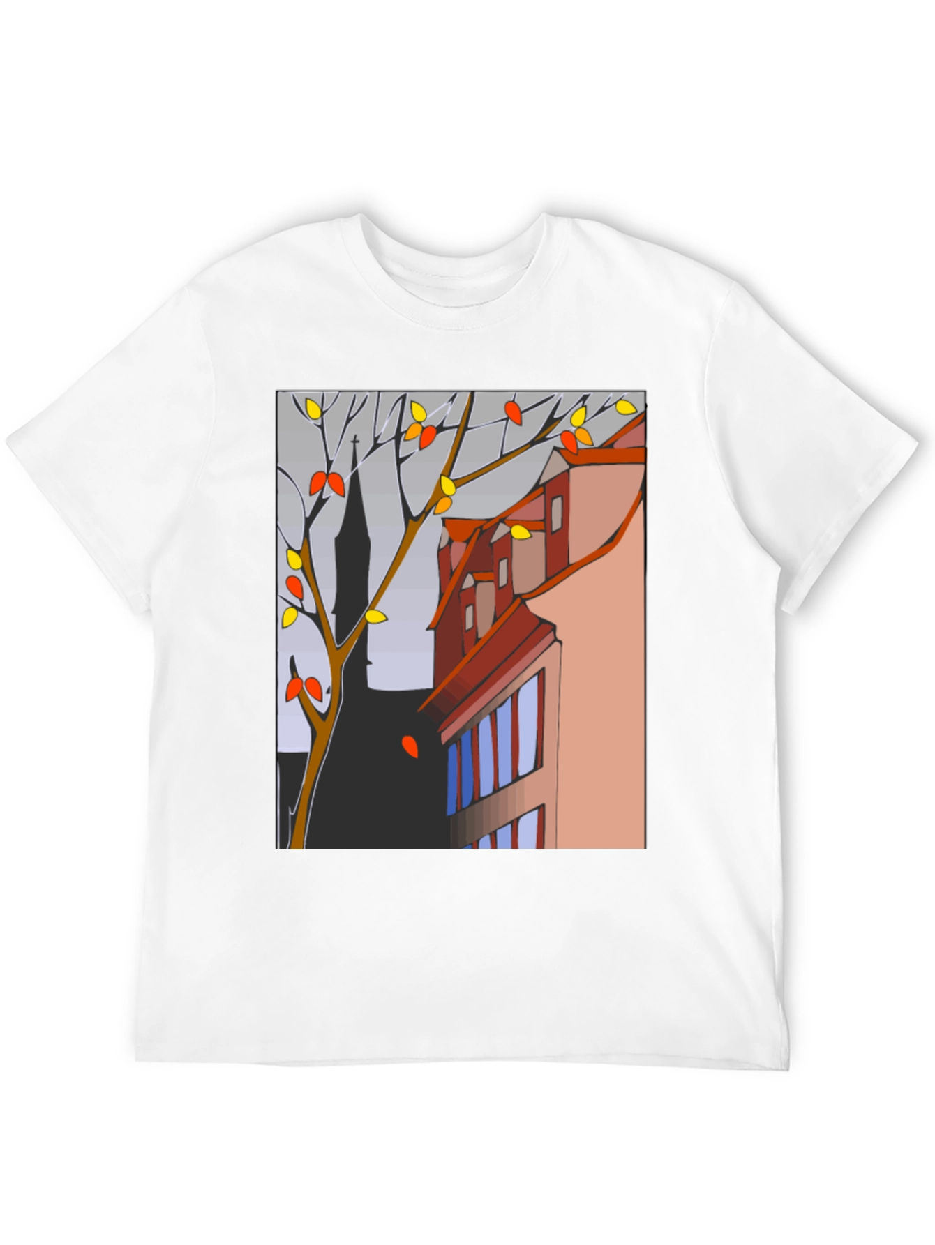 Abstract Cityscape T-Shirt - Modern Artistic Tee