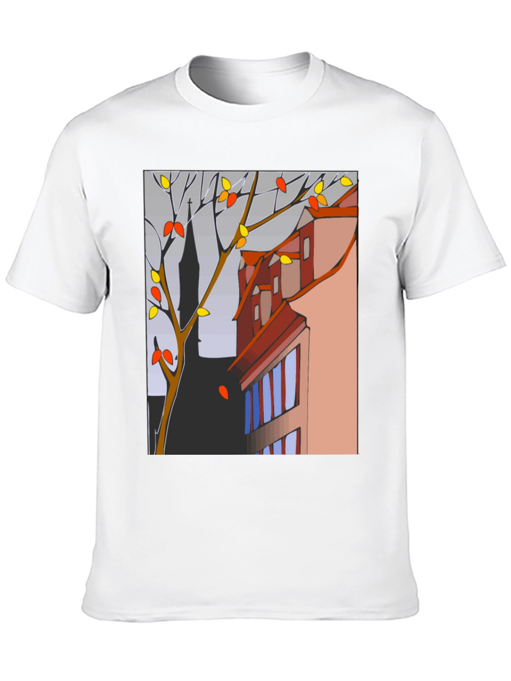 Abstract Cityscape T-Shirt - Modern Artistic Tee