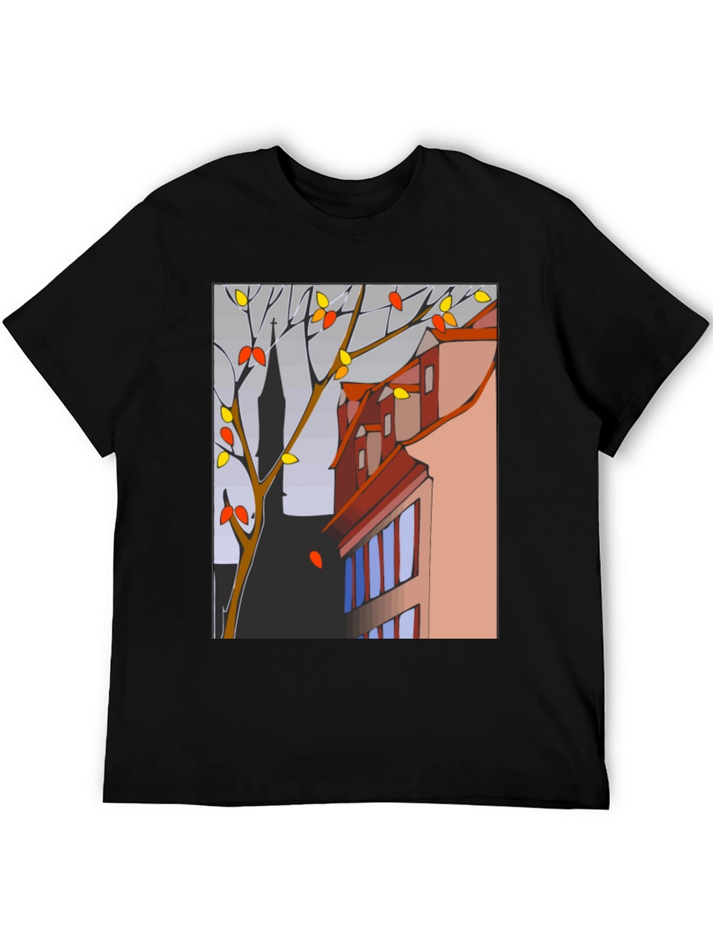 Abstract Cityscape T-Shirt - Modern Artistic Tee