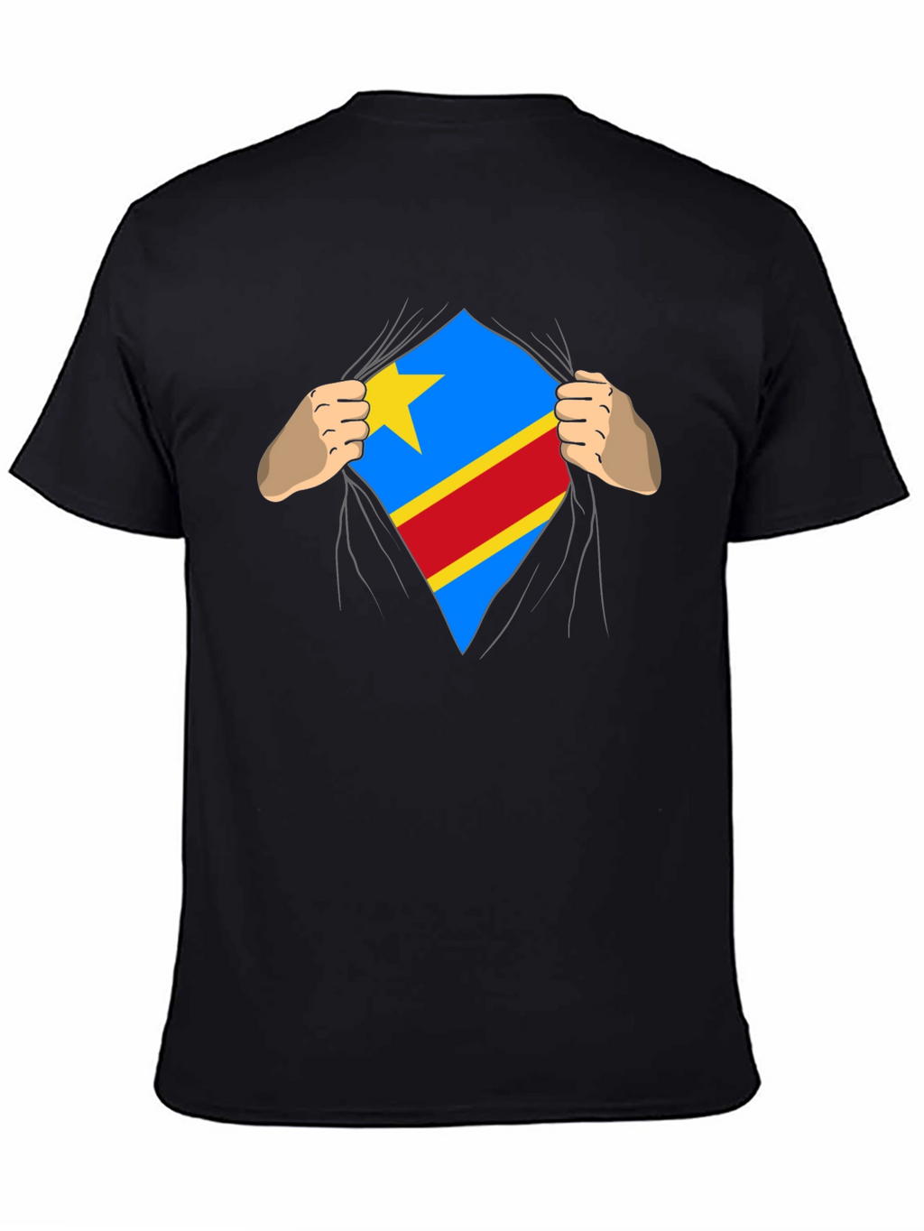 Congo Flag Superman Style Mens T-Shirt