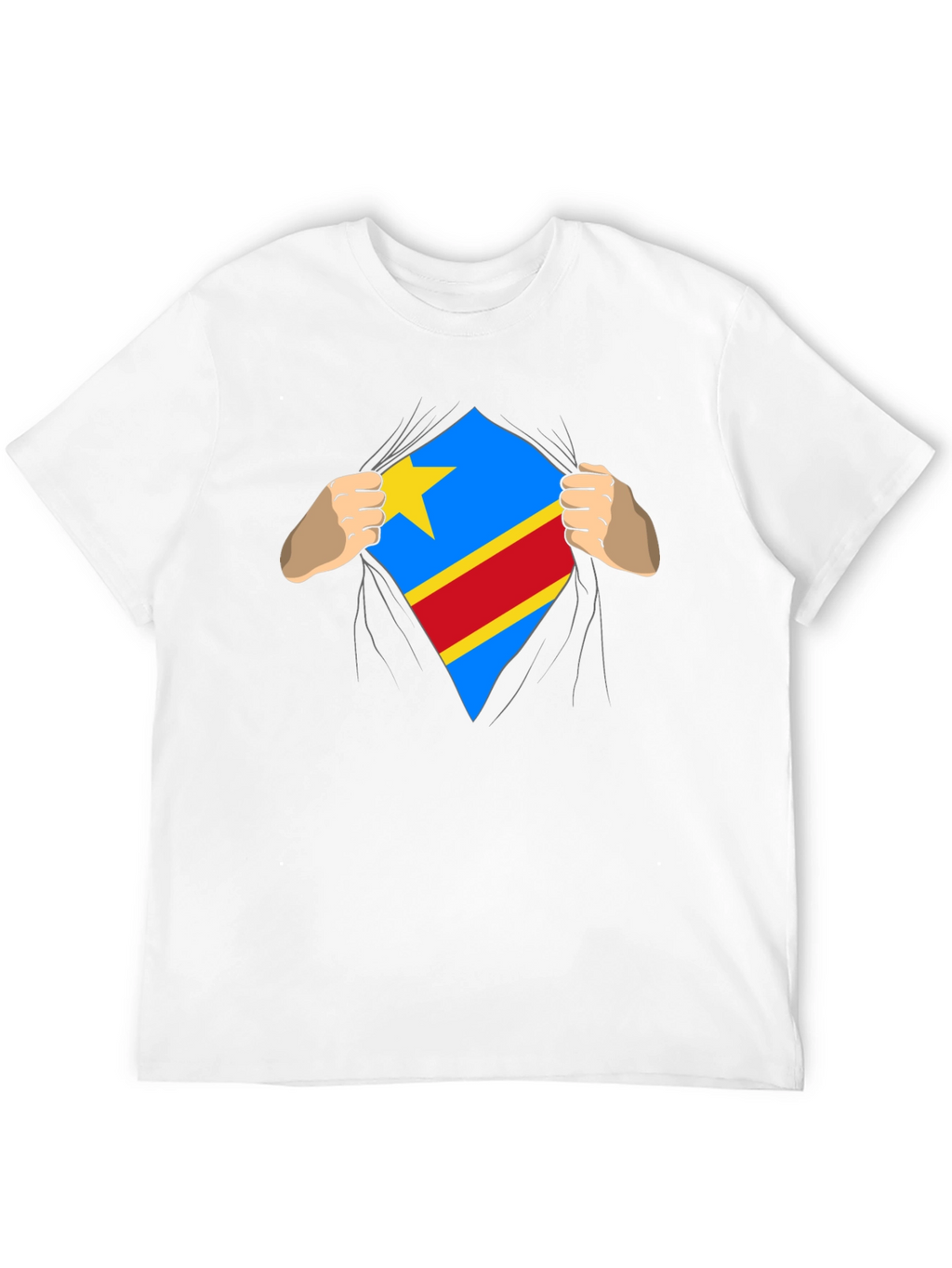 Congo Flag Superman Style Mens T-Shirt