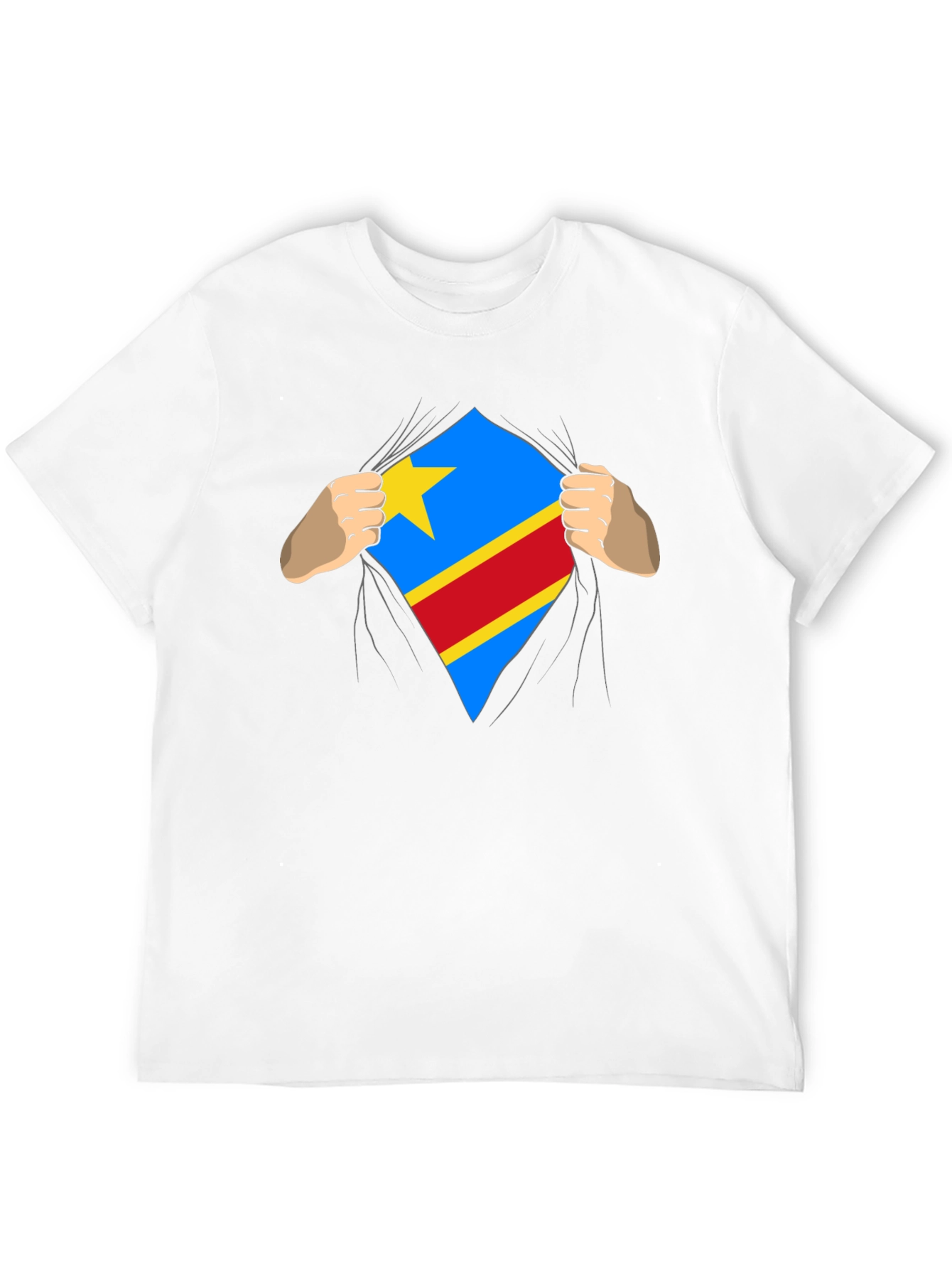 Congo Flag Superman Style Mens T-Shirt