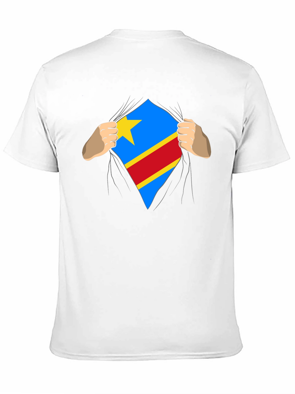 Congo Flag Superman Style Mens T-Shirt