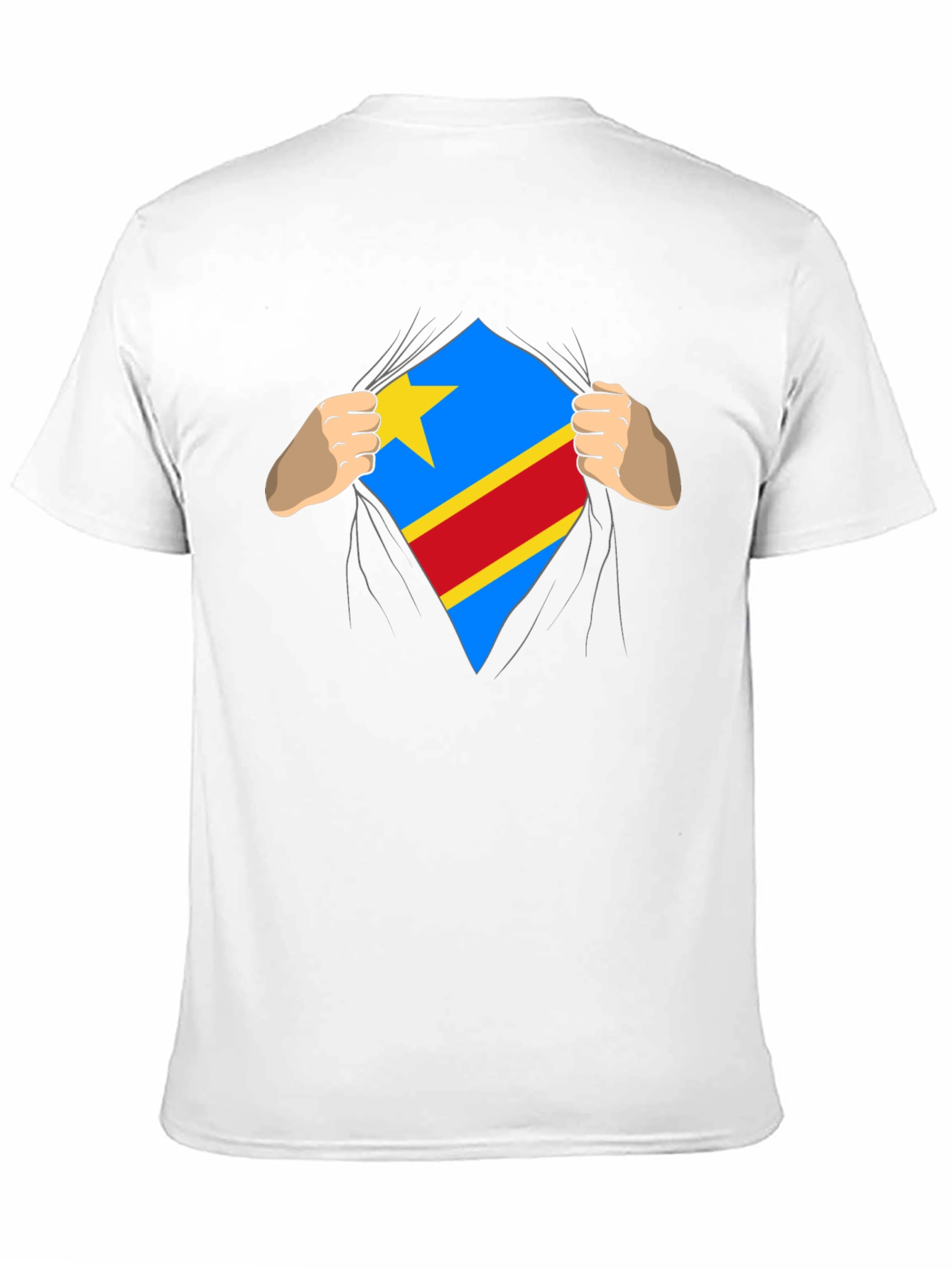 Congo Flag Superman Style Mens T-Shirt