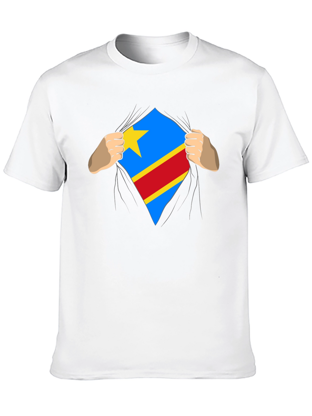 Congo Flag Superman Style Mens T-Shirt