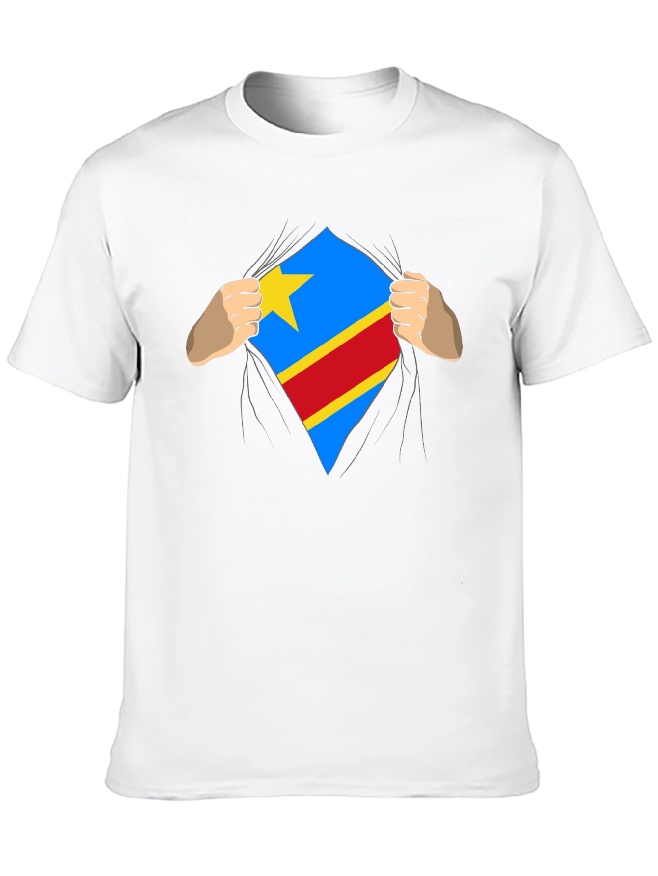 Congo Flag Superman Style Mens T-Shirt
