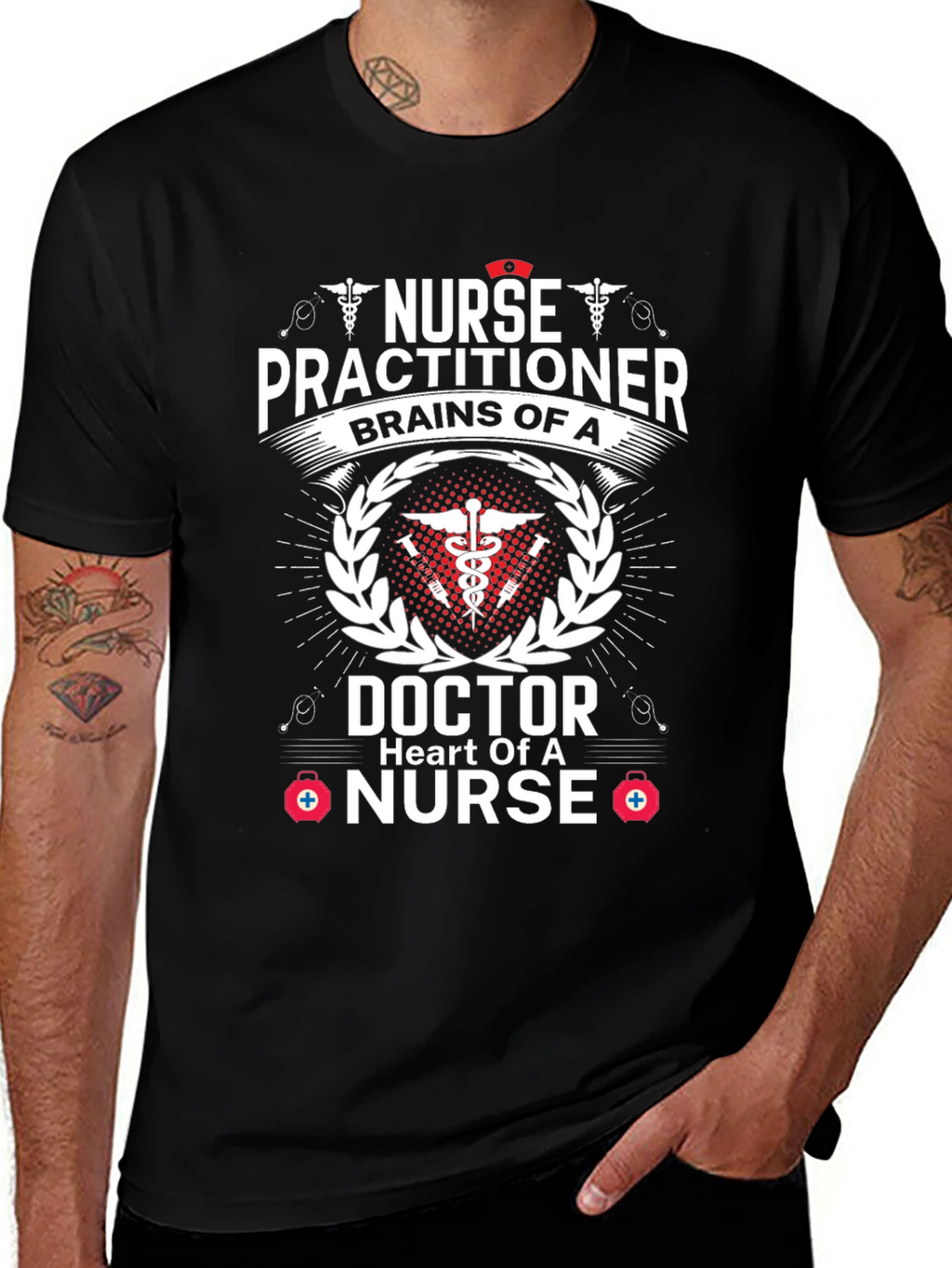 Nurse Practitioner T-Shirt - Brains and Heart!