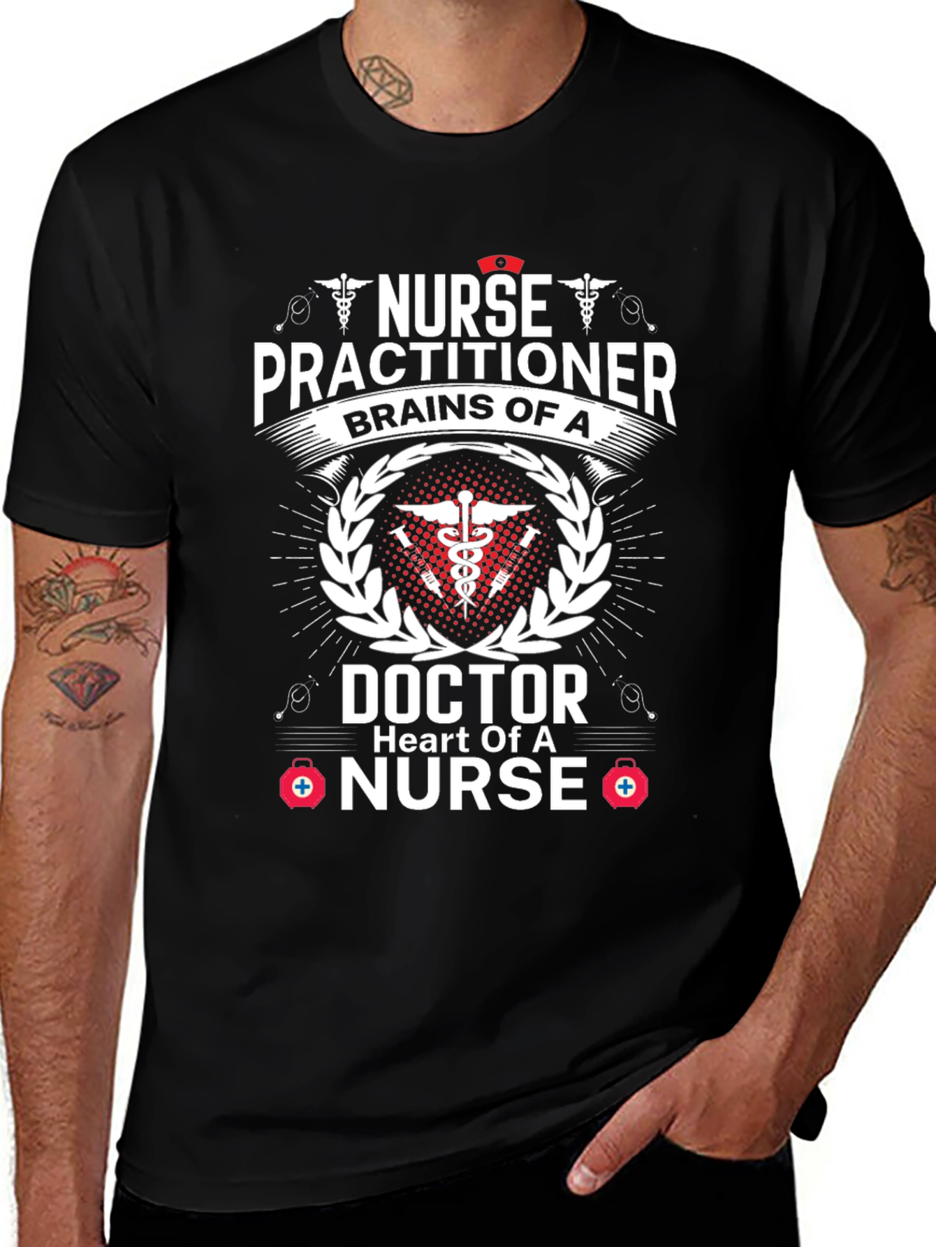 Nurse Practitioner T-Shirt - Brains and Heart!