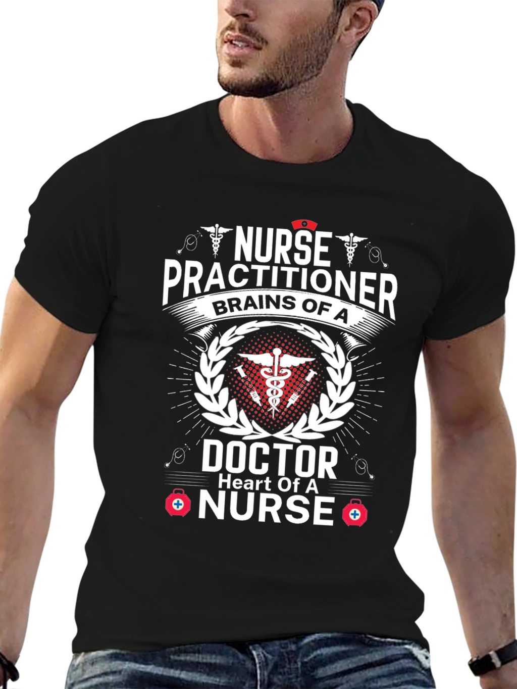 Nurse Practitioner T-Shirt - Brains and Heart!