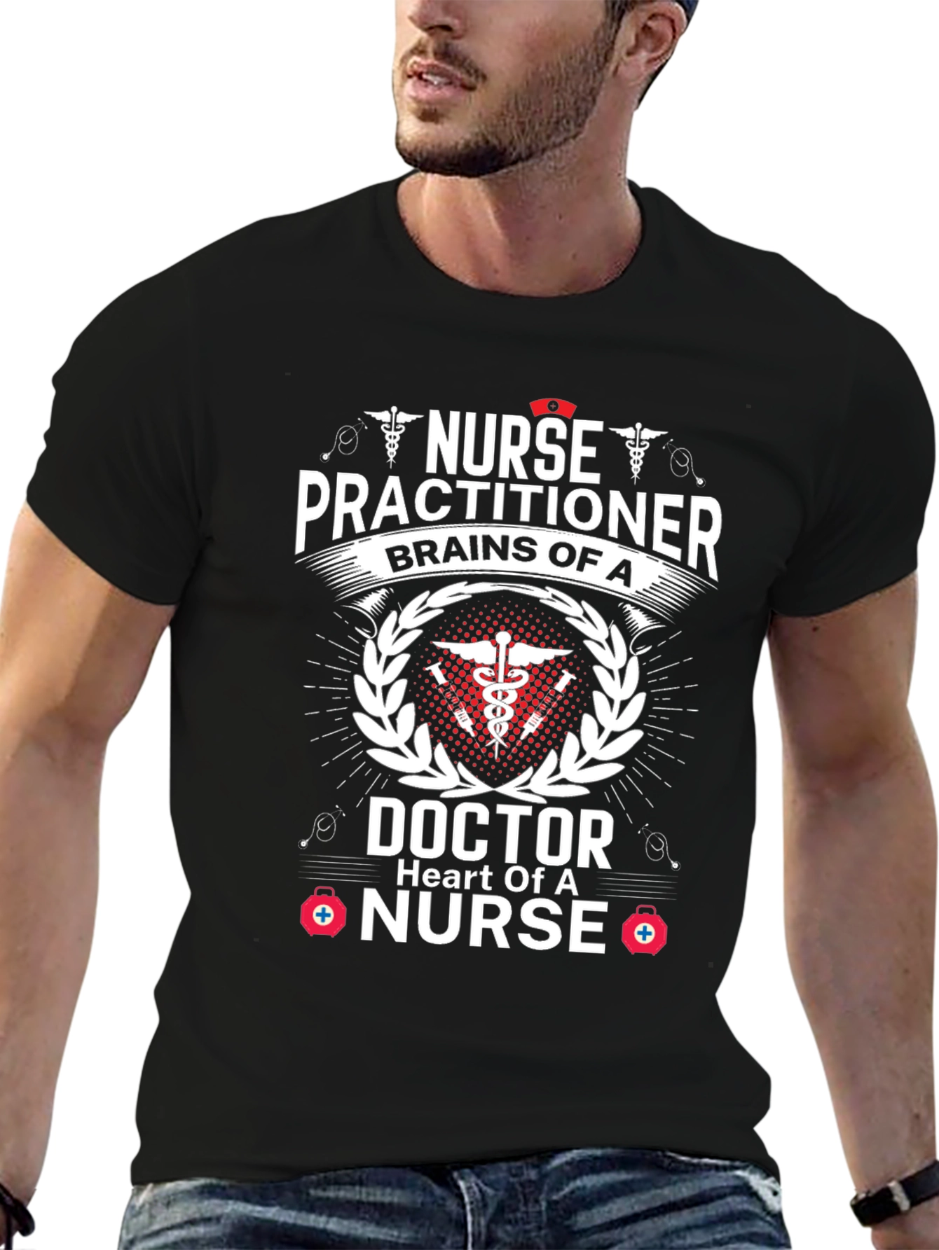Nurse Practitioner T-Shirt - Brains and Heart!