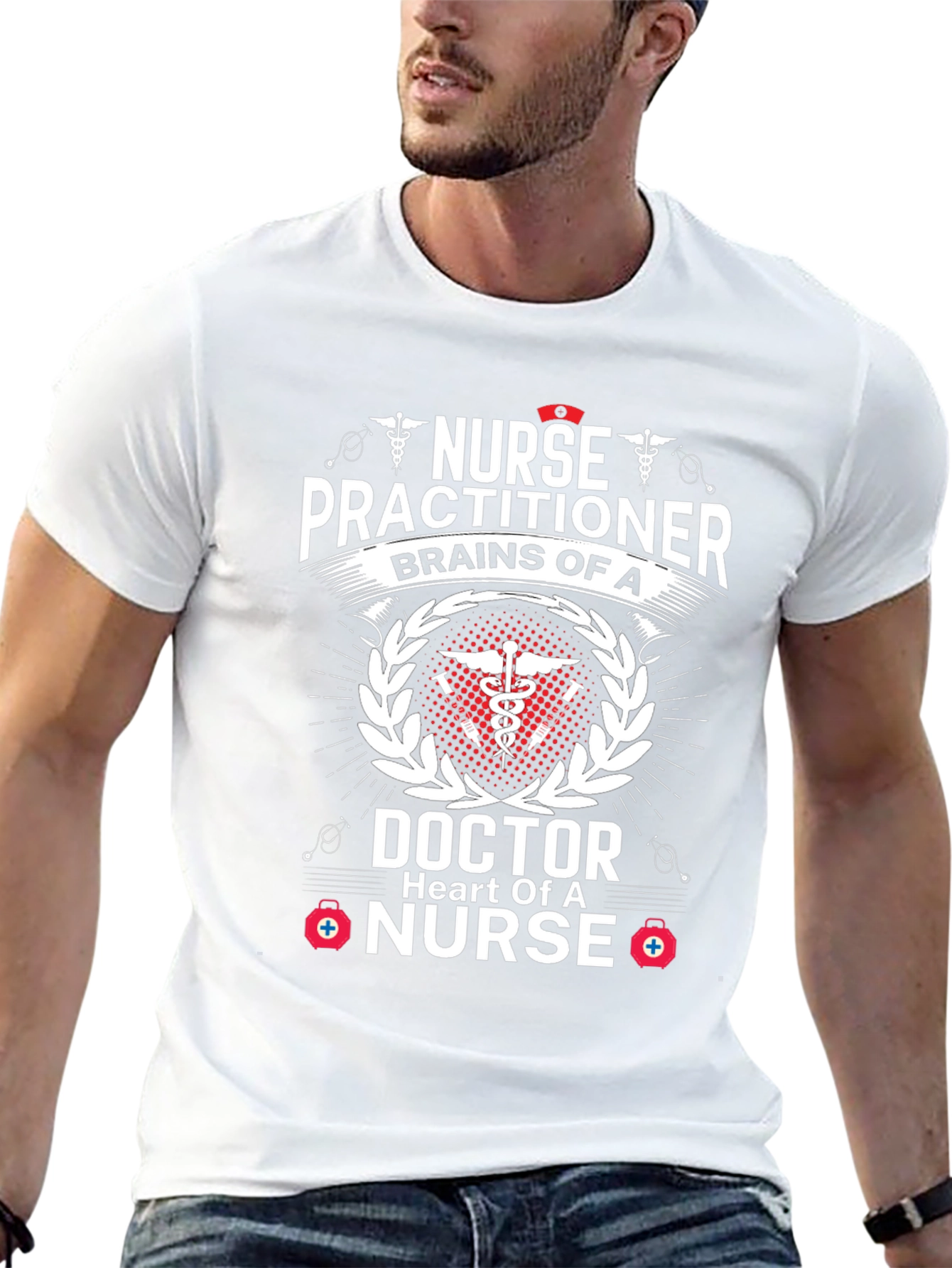 Nurse Practitioner T-Shirt - Brains and Heart!