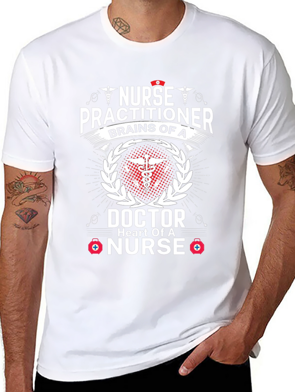 Nurse Practitioner T-Shirt - Brains and Heart!