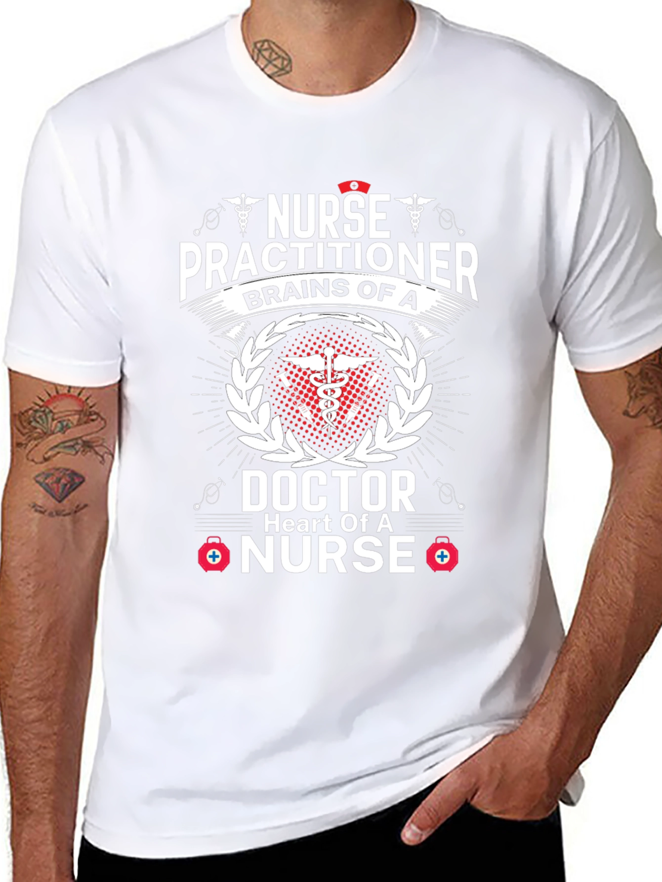 Nurse Practitioner T-Shirt - Brains and Heart!
