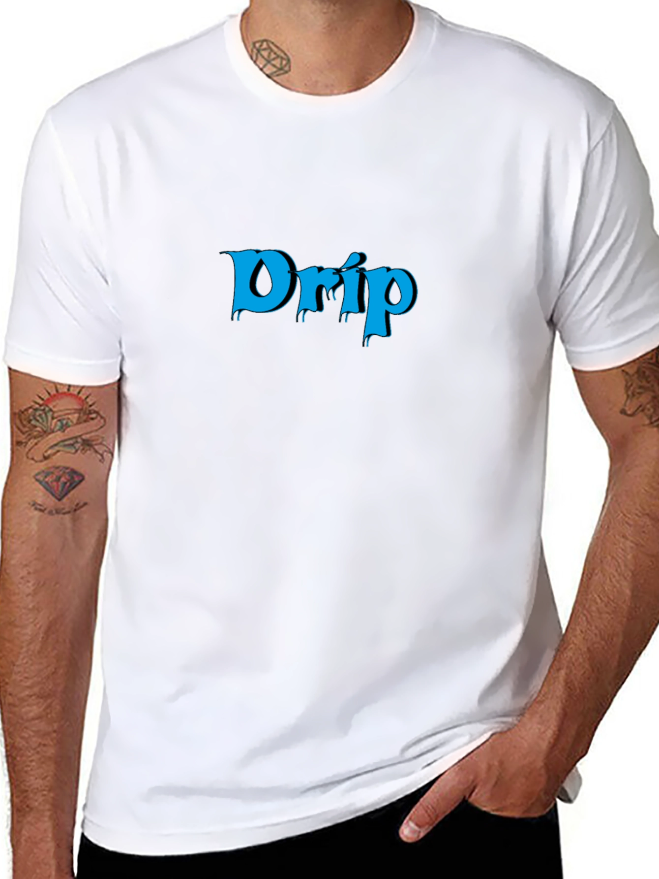 Drip Graphic Tee - Black Cotton Blend
