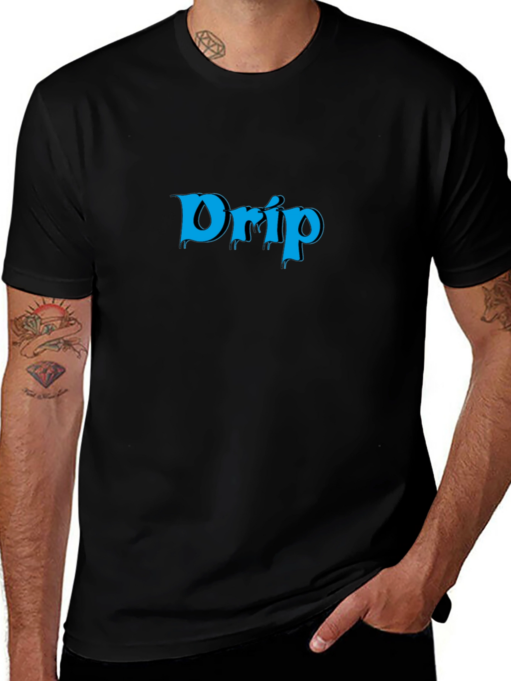 Drip Graphic Tee - Black Cotton Blend