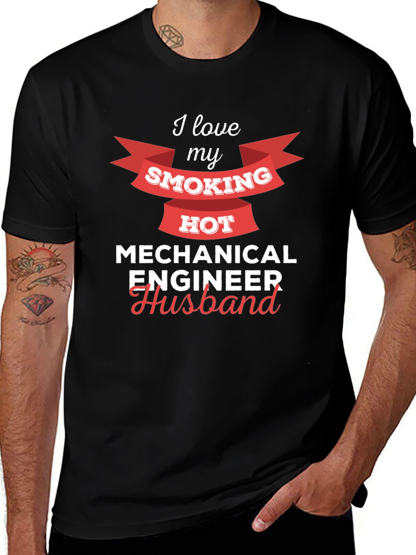 I Love My Smoking Hot Mechanical Engineer Husband T-Shirt