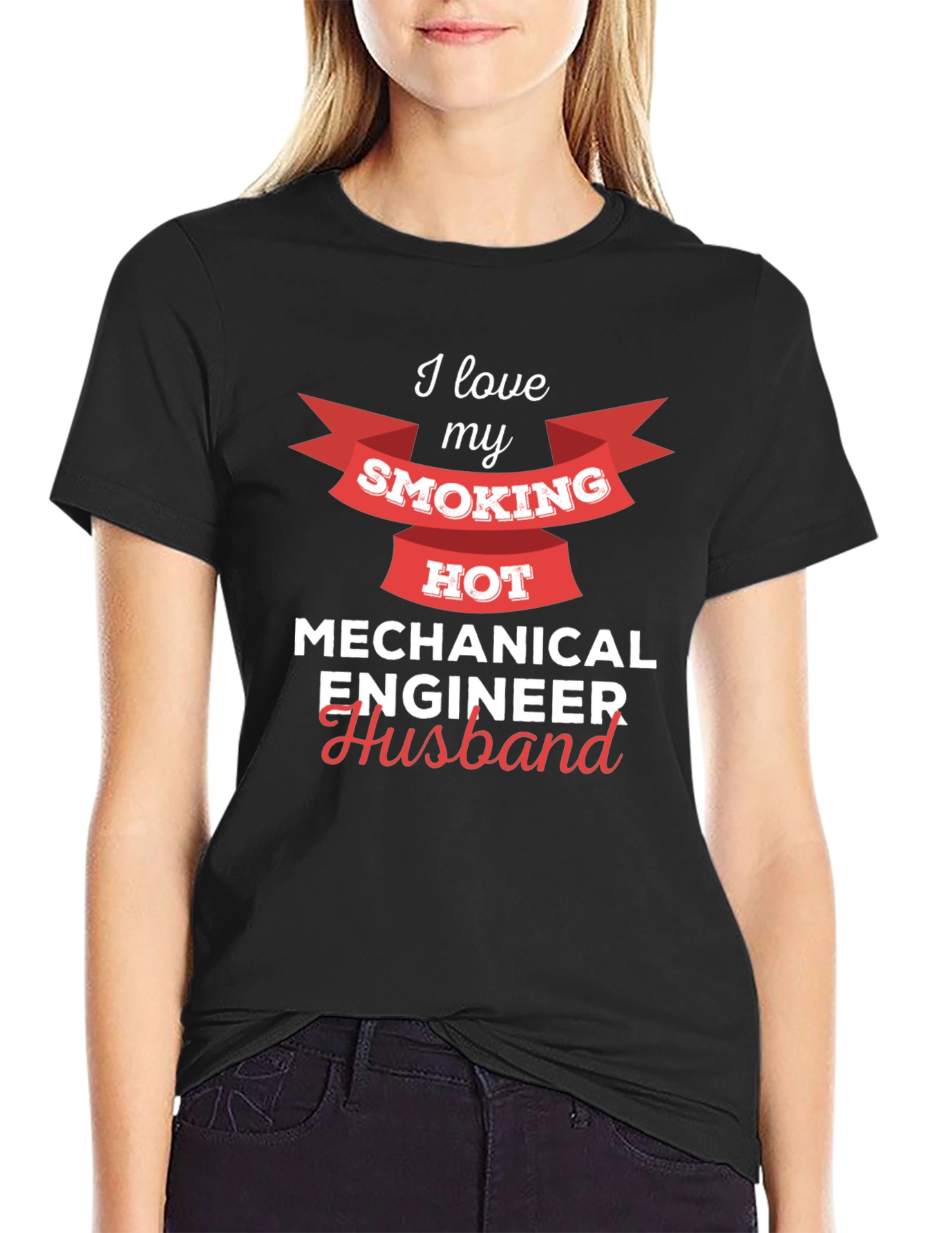 I Love My Smoking Hot Mechanical Engineer Husband T-Shirt