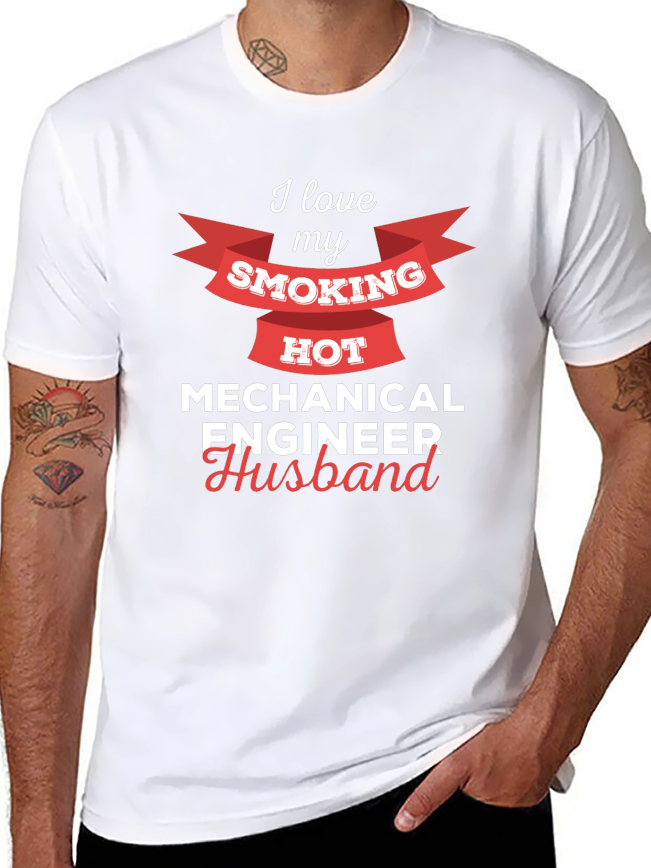 I Love My Smoking Hot Mechanical Engineer Husband T-Shirt