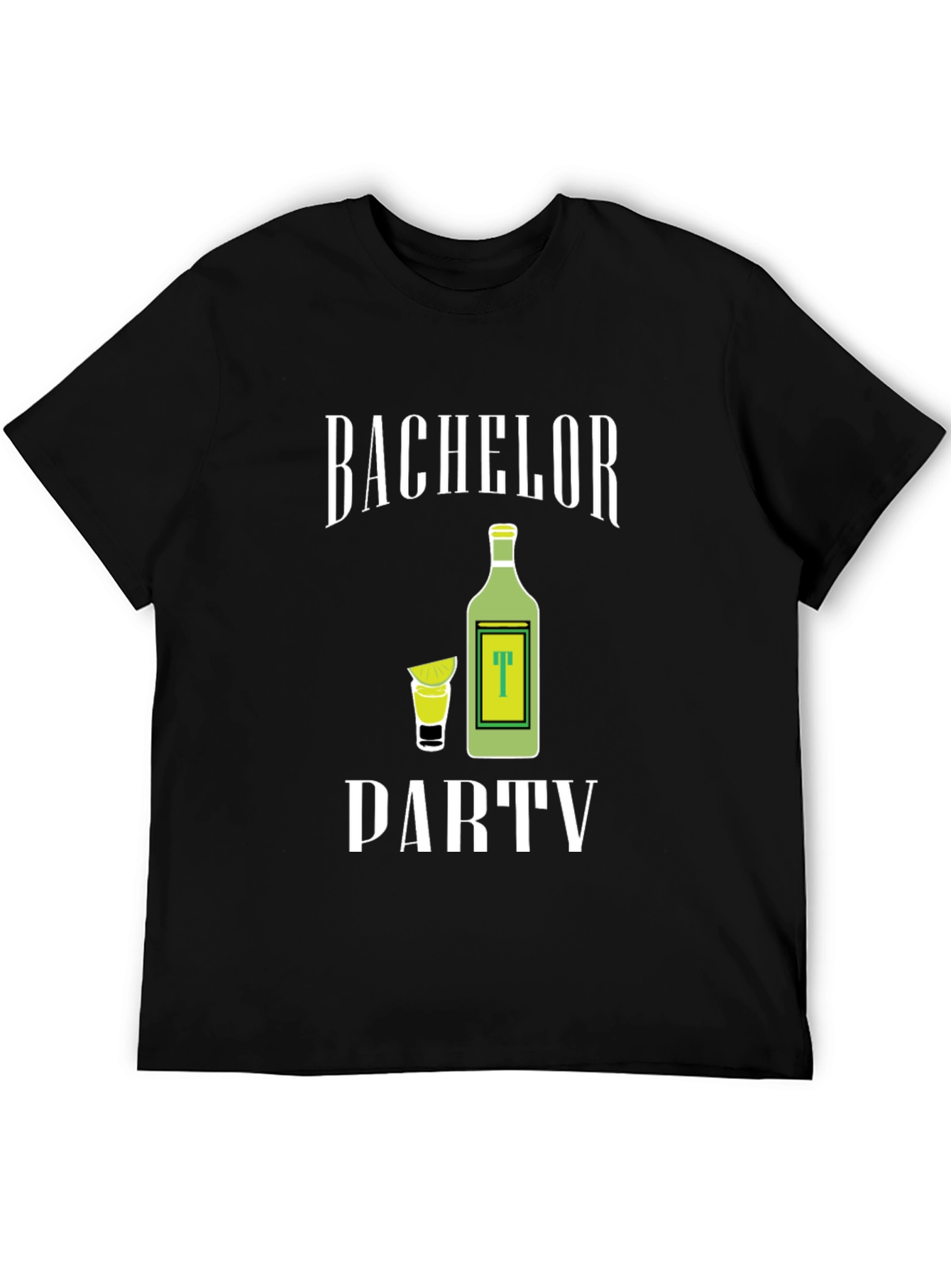 Bachelor Party Tee - Tequila Shot & Bottle Graphic T-Shirt