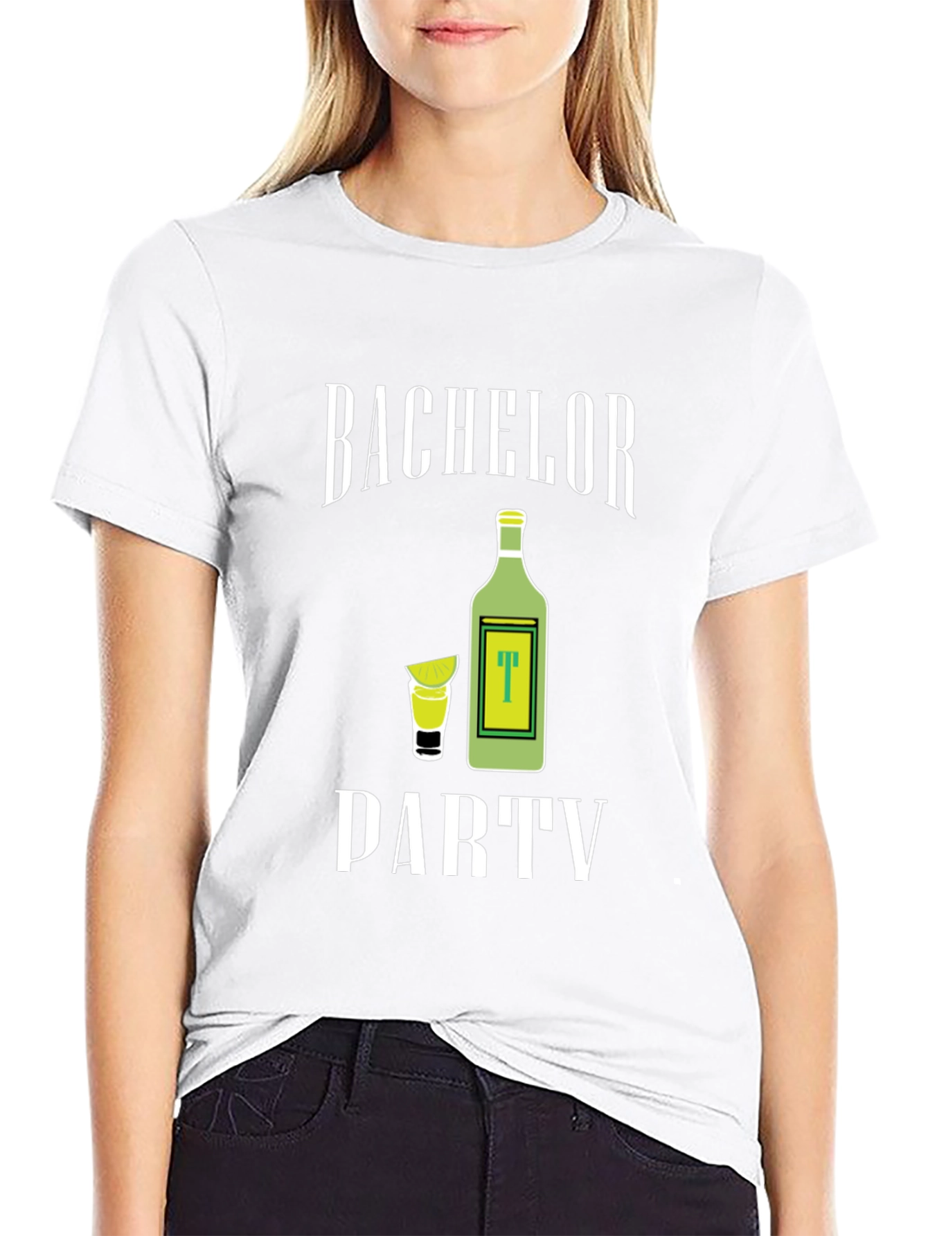 Bachelor Party Tee - Tequila Shot & Bottle Graphic T-Shirt