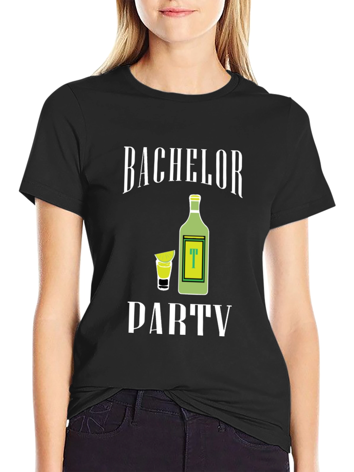 Bachelor Party Tee - Tequila Shot & Bottle Graphic T-Shirt