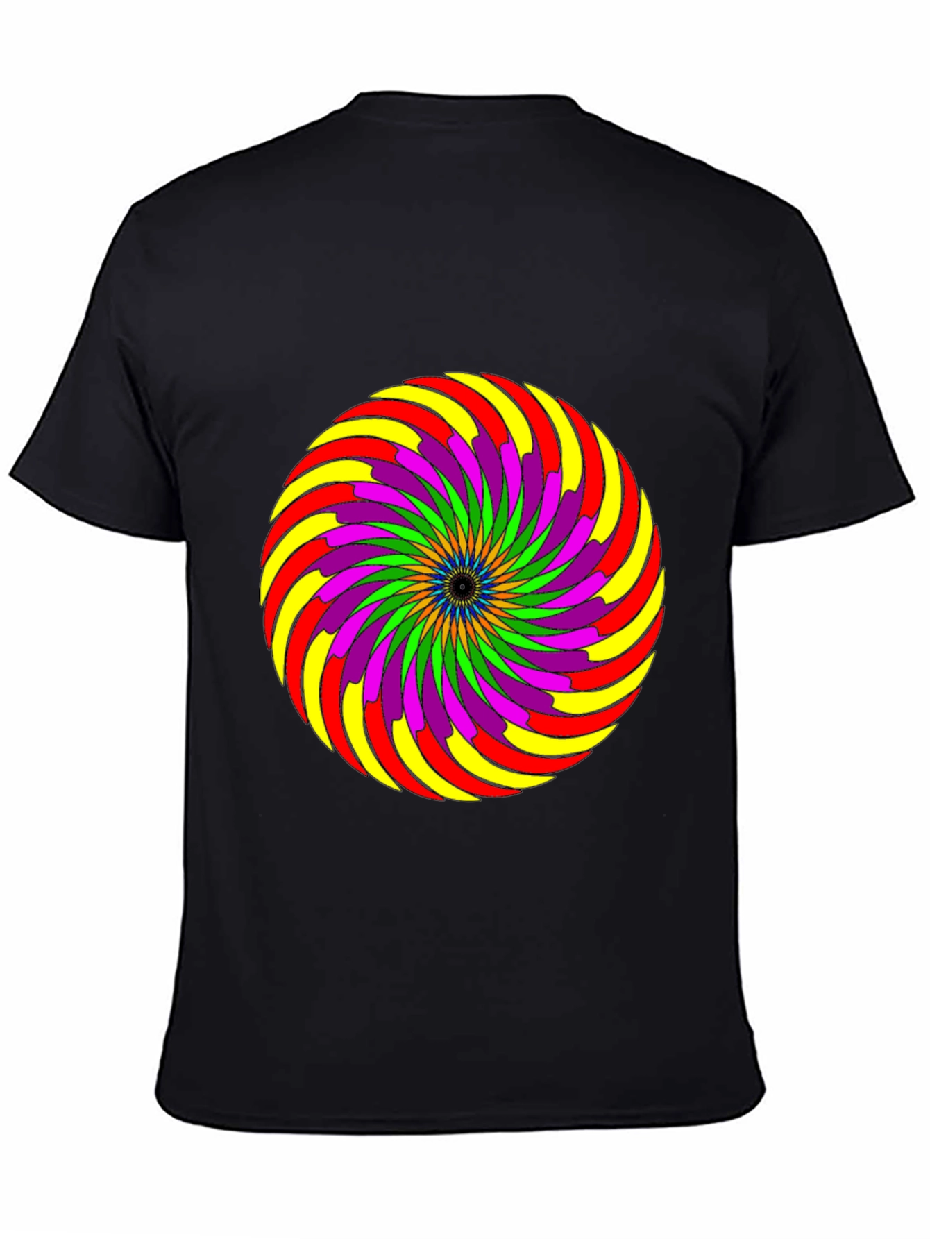 Psychedelic Swirl Graphic Tee - Black