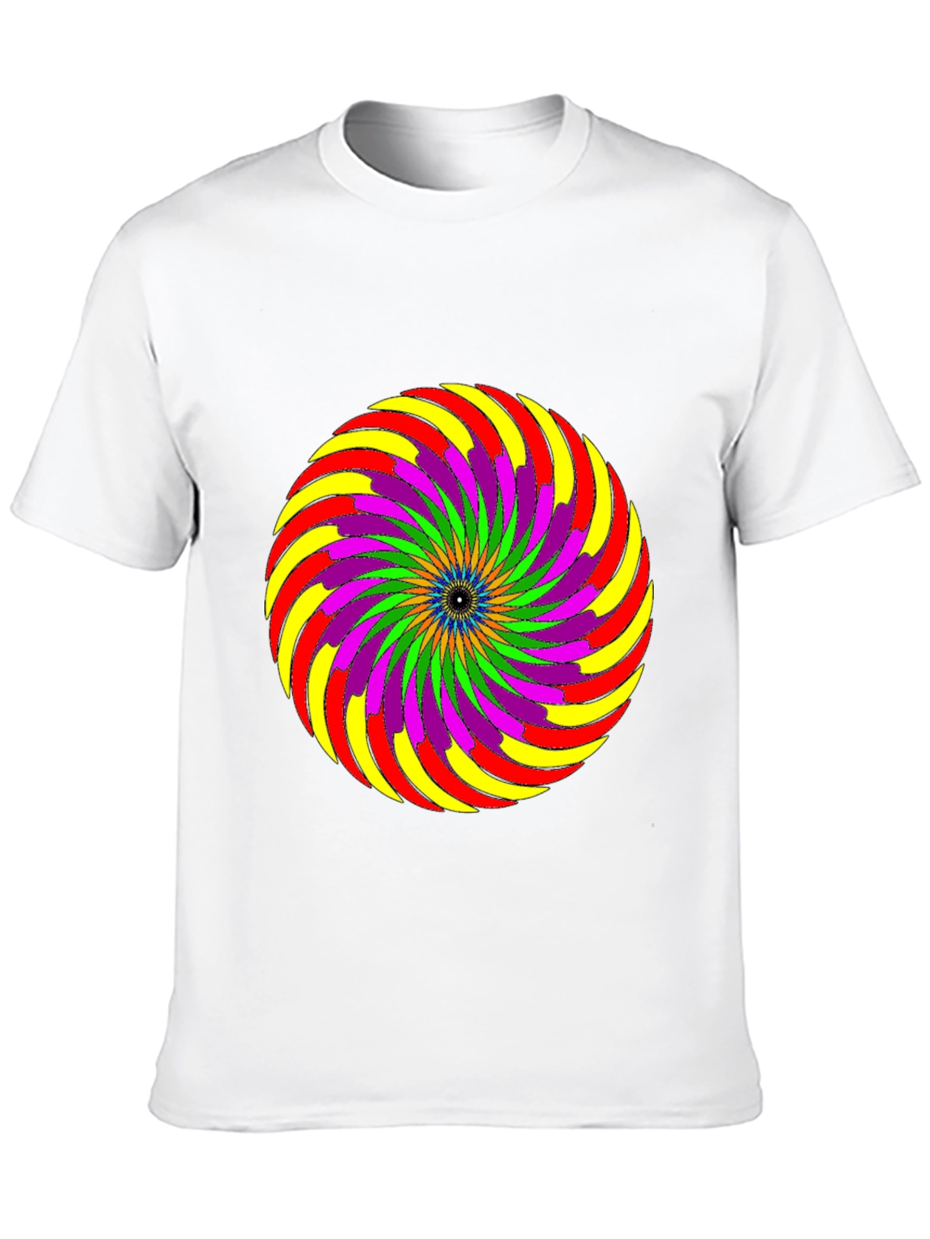 Psychedelic Swirl Graphic Tee - Black